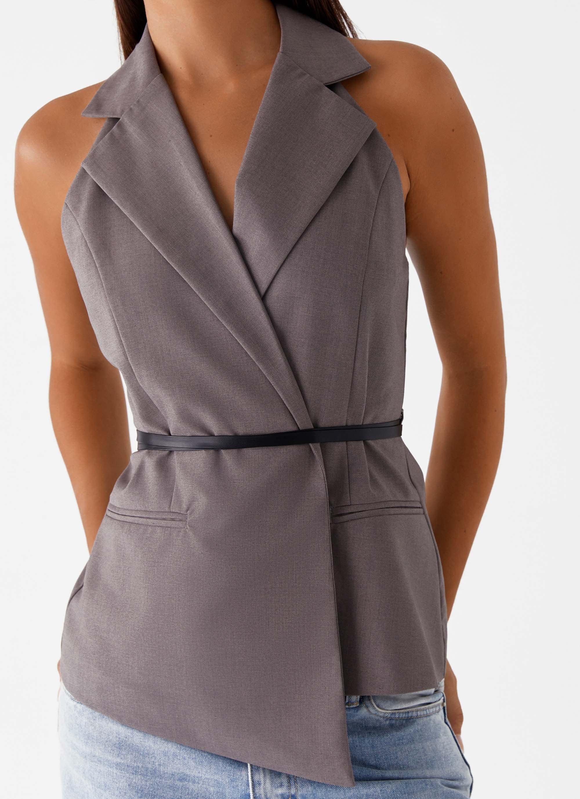 Marina Blazer Top - Grey - Image 6