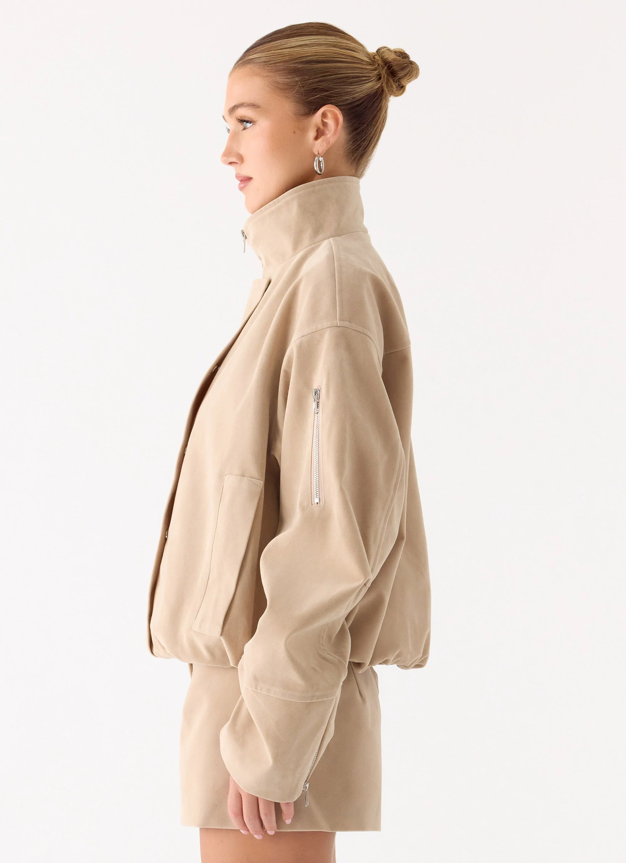 Marlow Faux Suede Jacket - Cream - Image 3