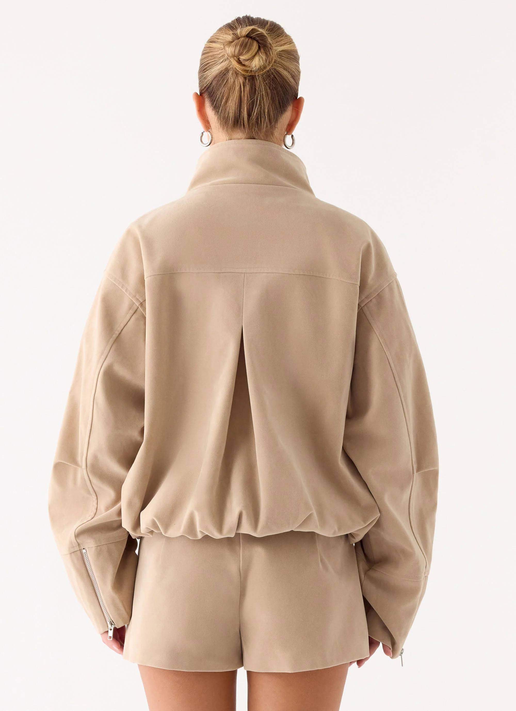 Marlow Faux Suede Jacket - Cream - Image 4