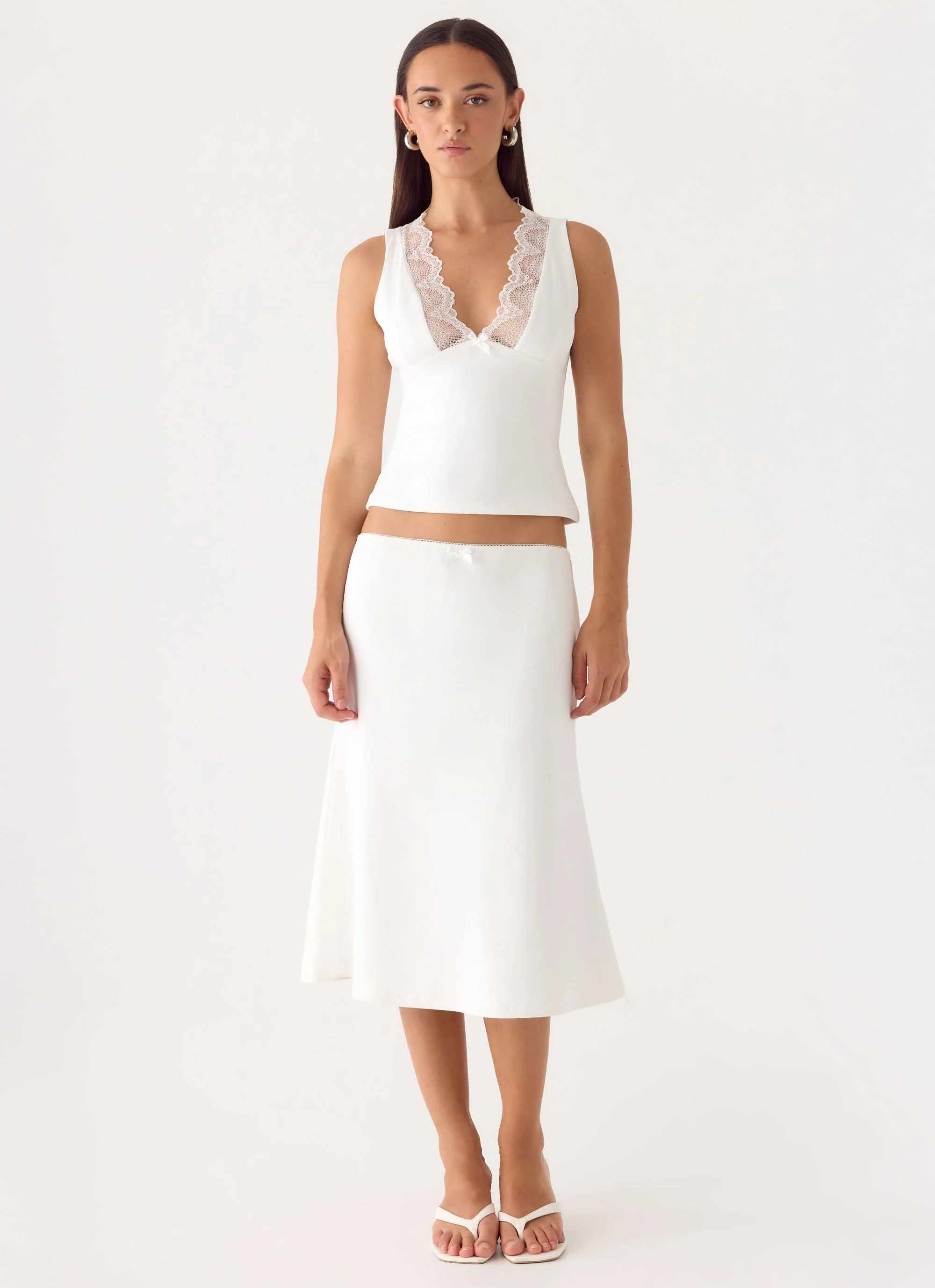 Marquas Midi Skirt - White - Image 2