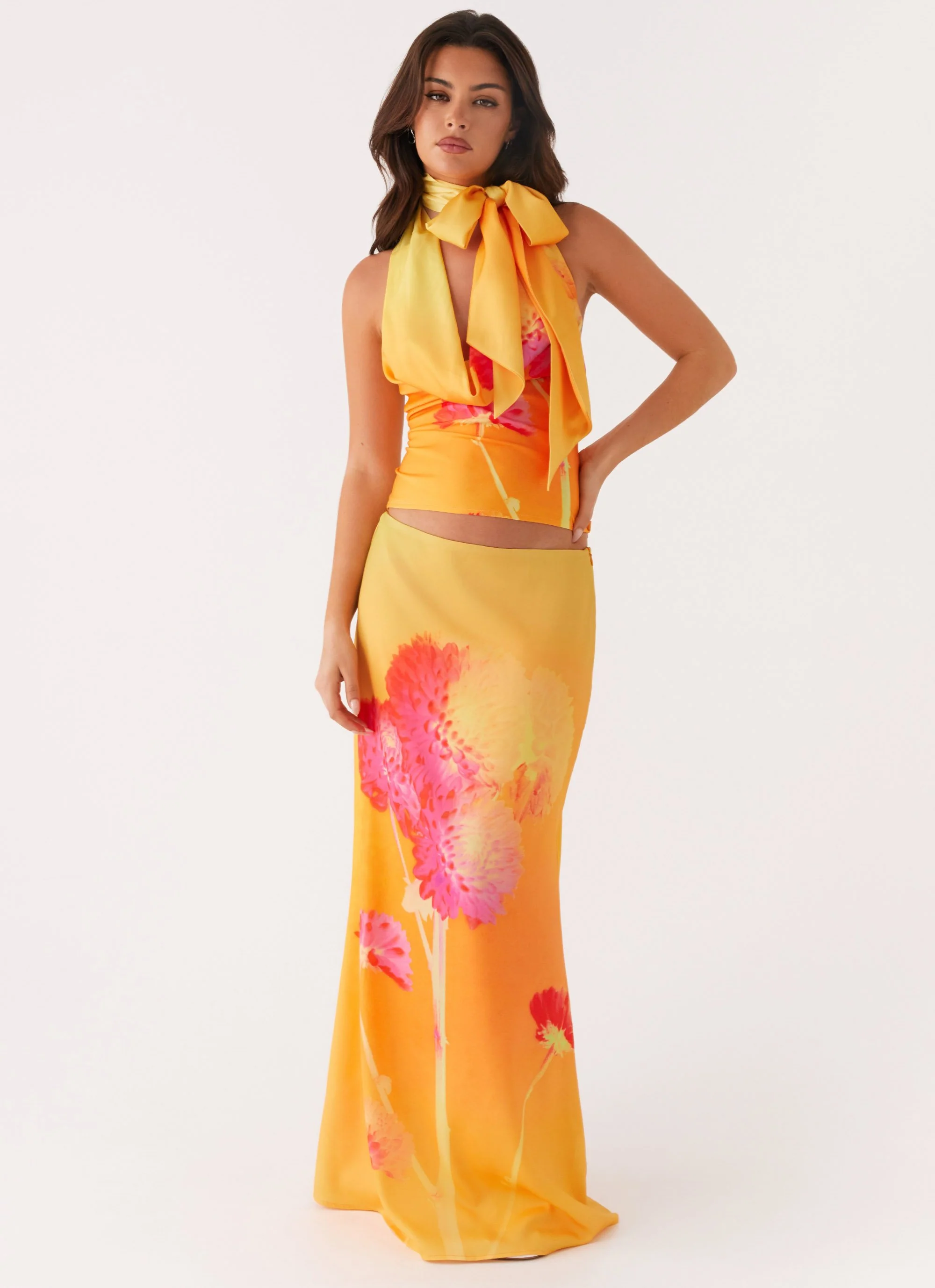 Marrakesh Maxi Skirt - Orange Floral - Image 6