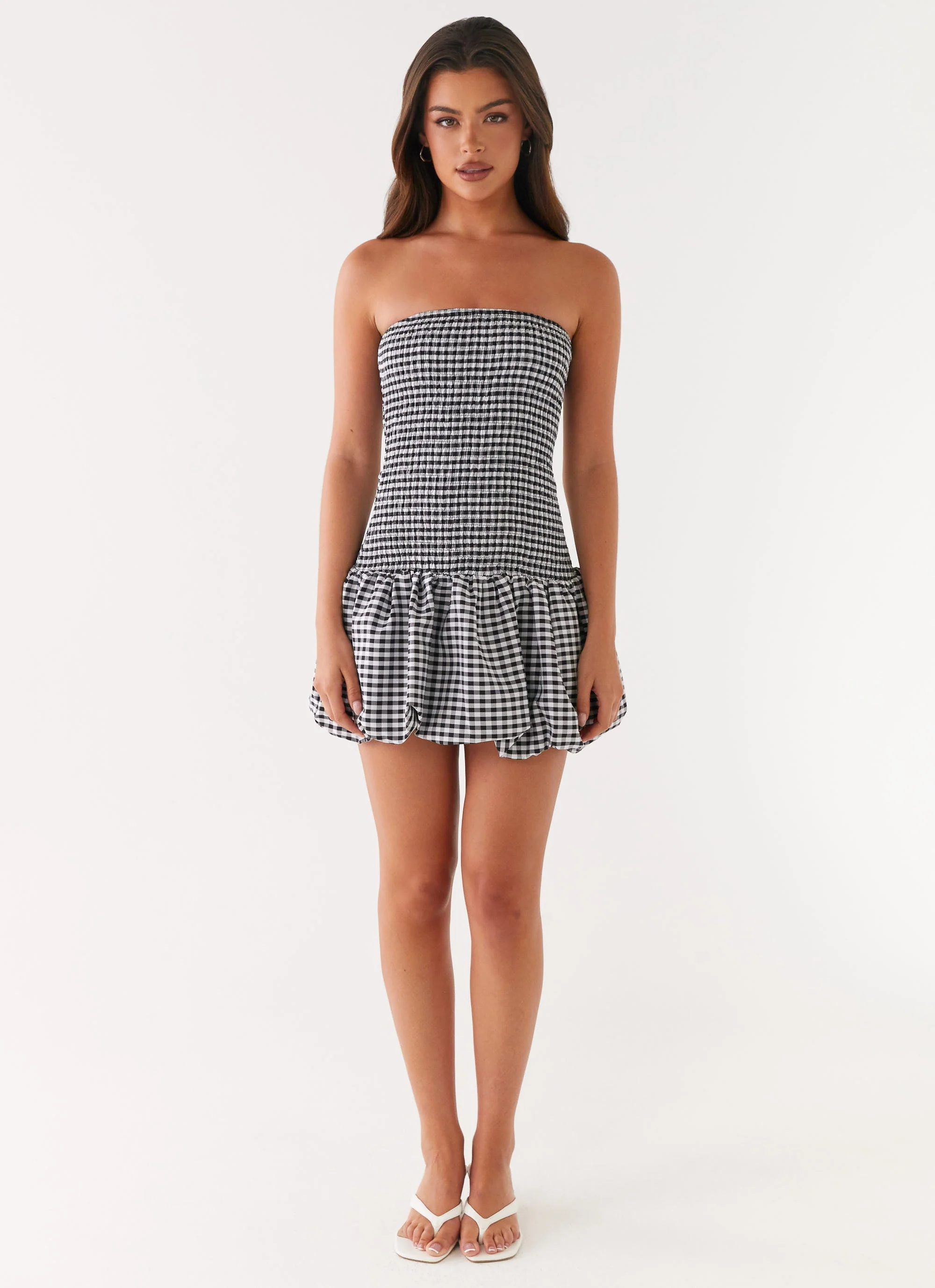 Martell Mini Dress - Black Gingham - Image 3