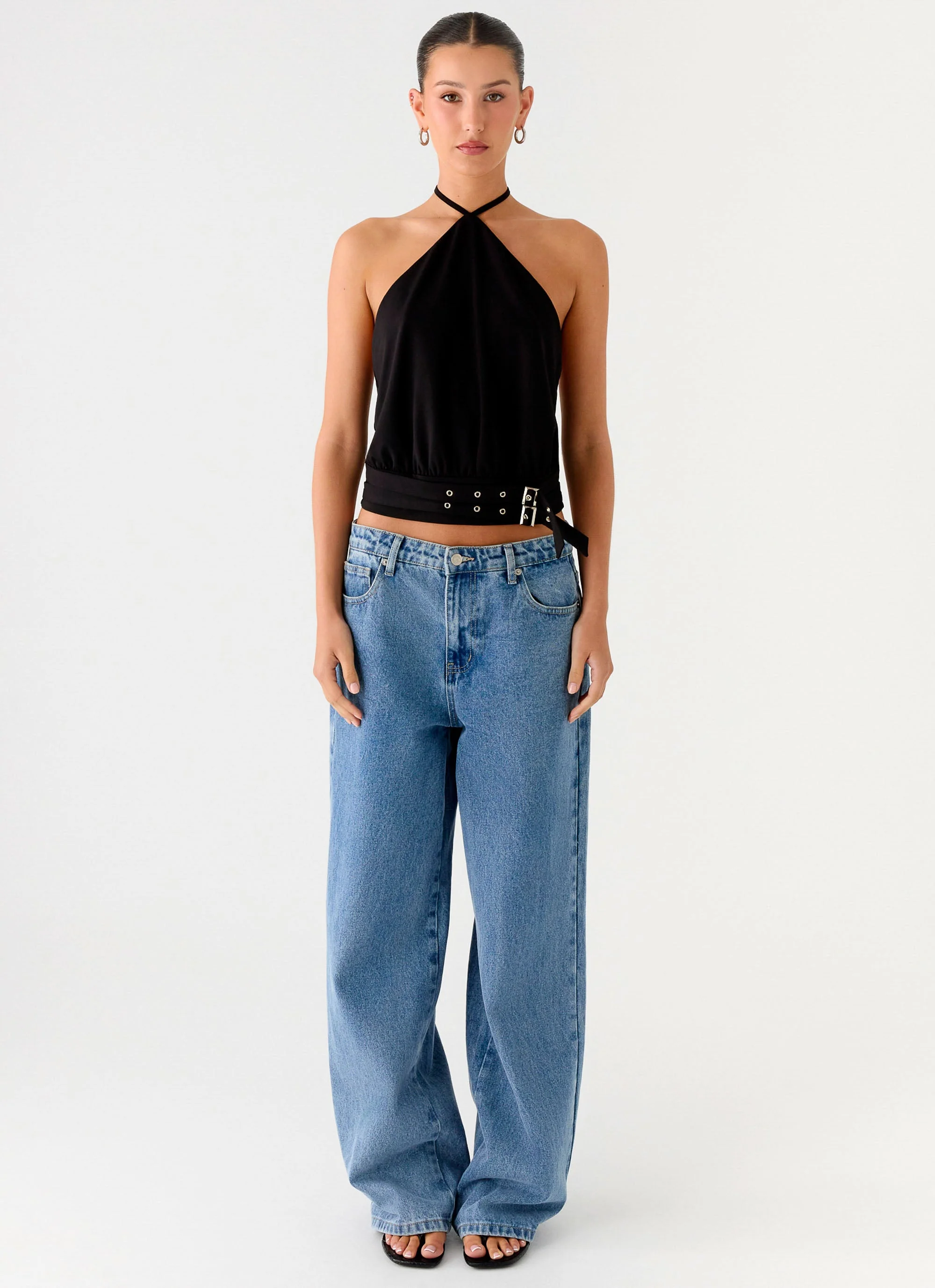 Mason Halter Neck Top - Black - Image 2