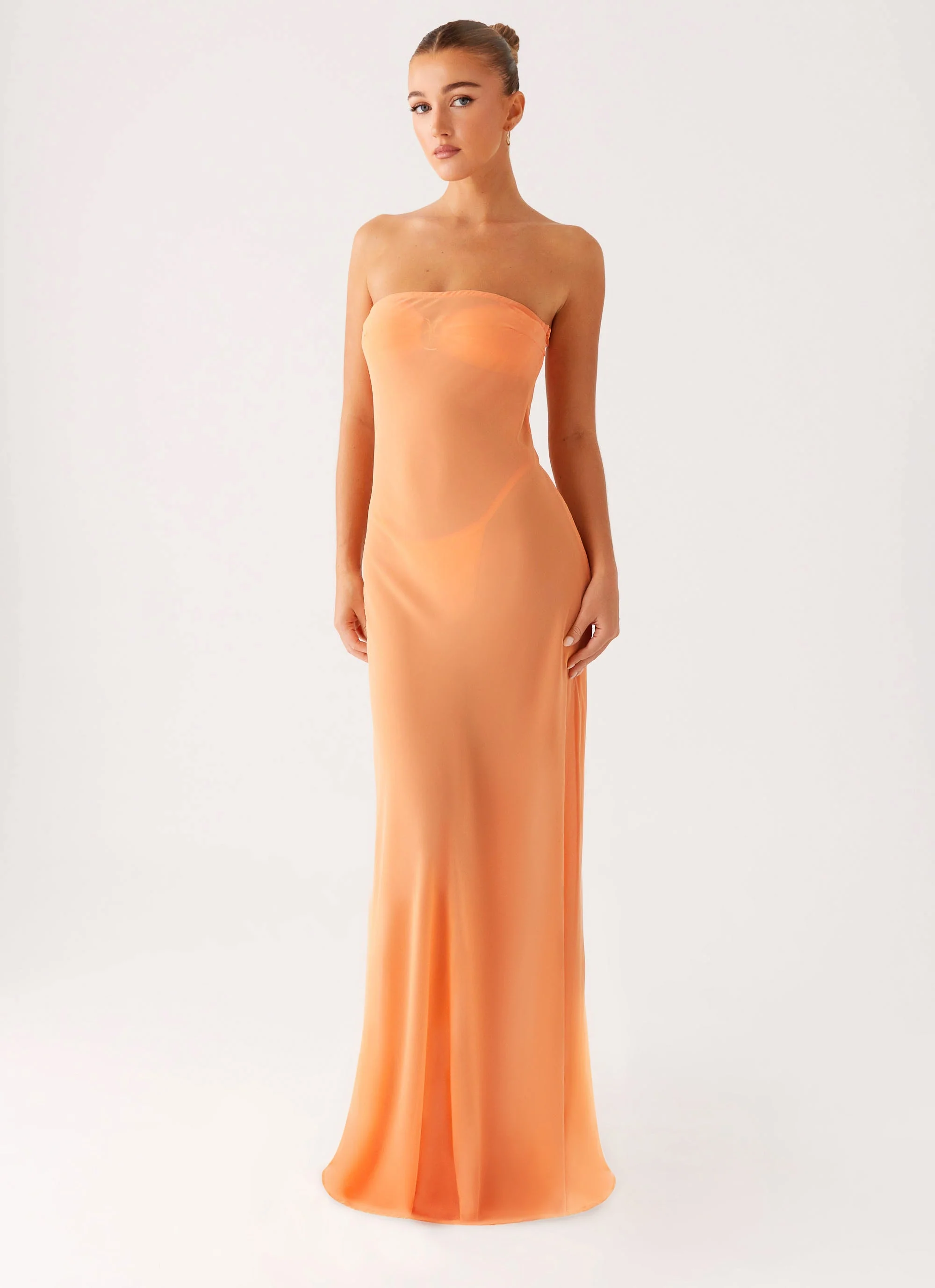 Mattie Strapless Maxi Dress - Orange - Image 2