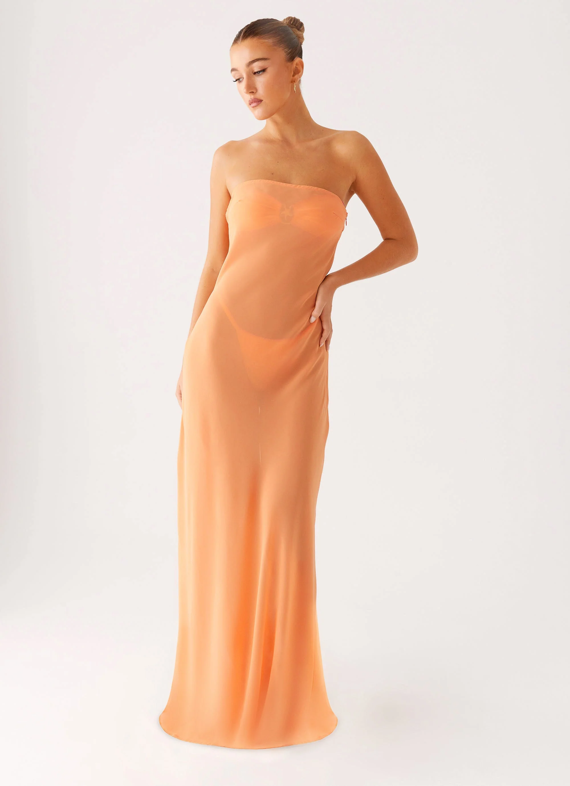 Mattie Strapless Maxi Dress - Orange - Image 5