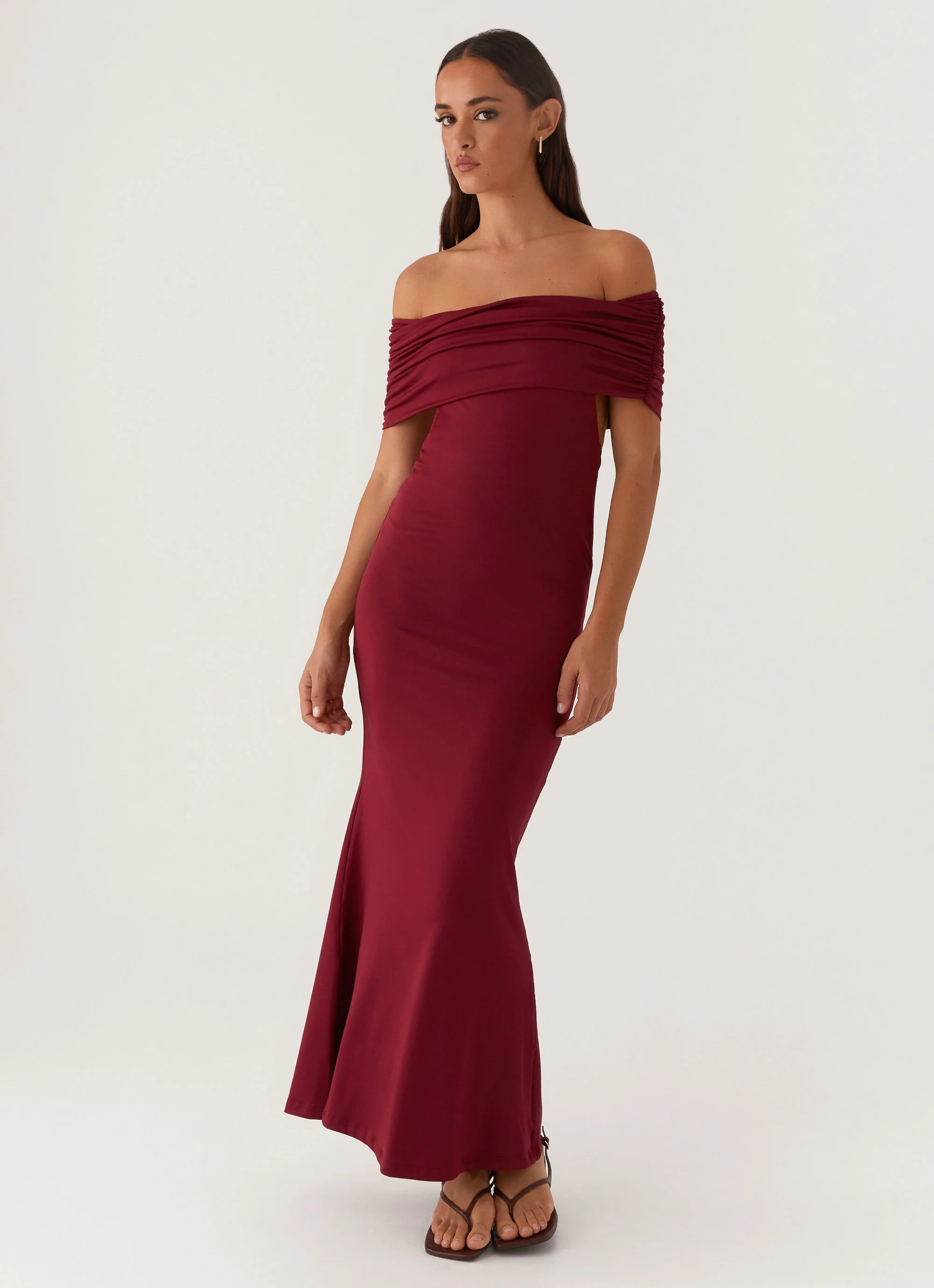 Maude Maxi Dress - Maroon - Image 5