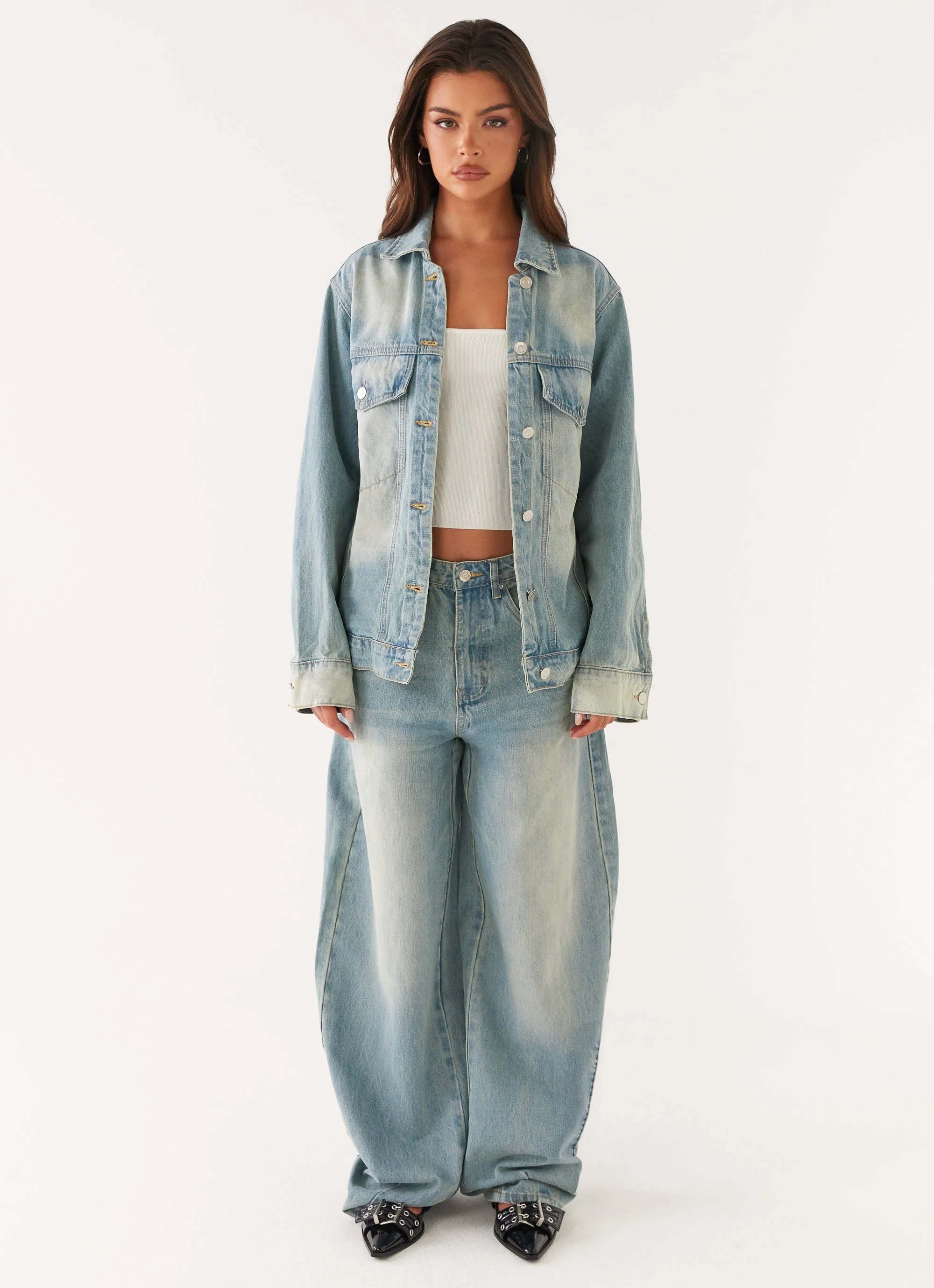 Maxwell Baggy Denim Jeans - Washed Blue - Image 2