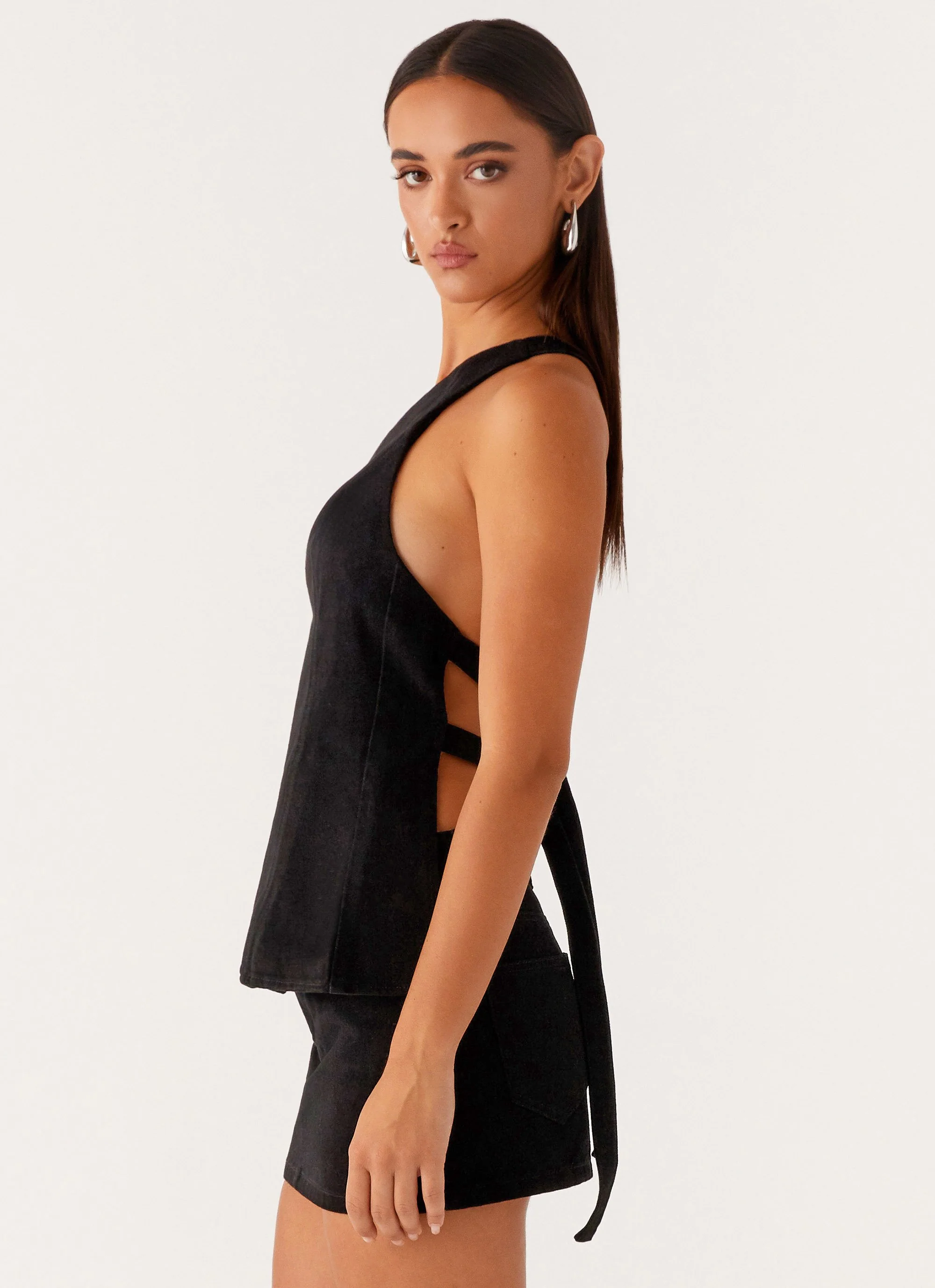 Maysa Denim Top - Black - Image 3