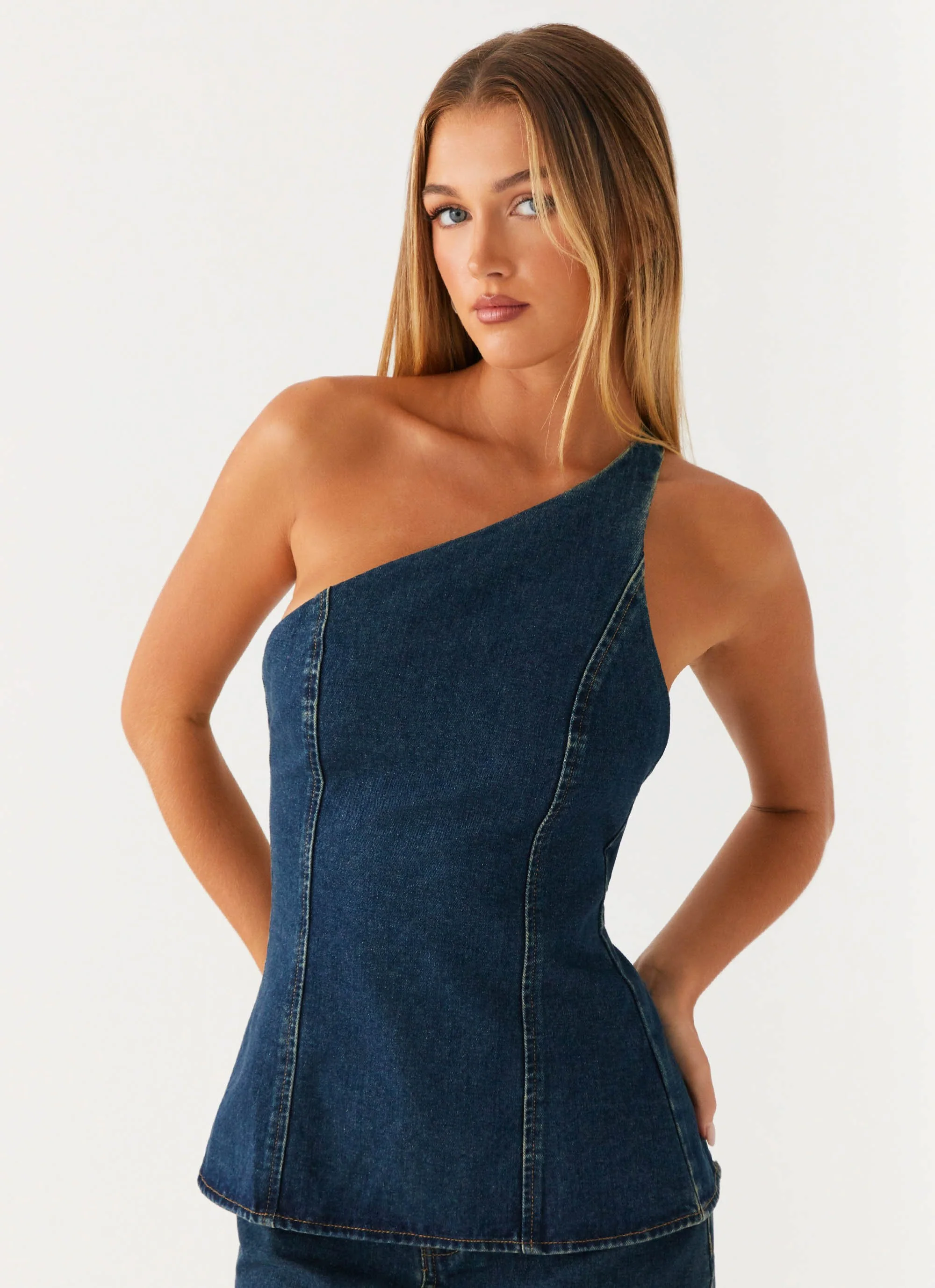Maysa Denim Top - Washed Denim - Image 5