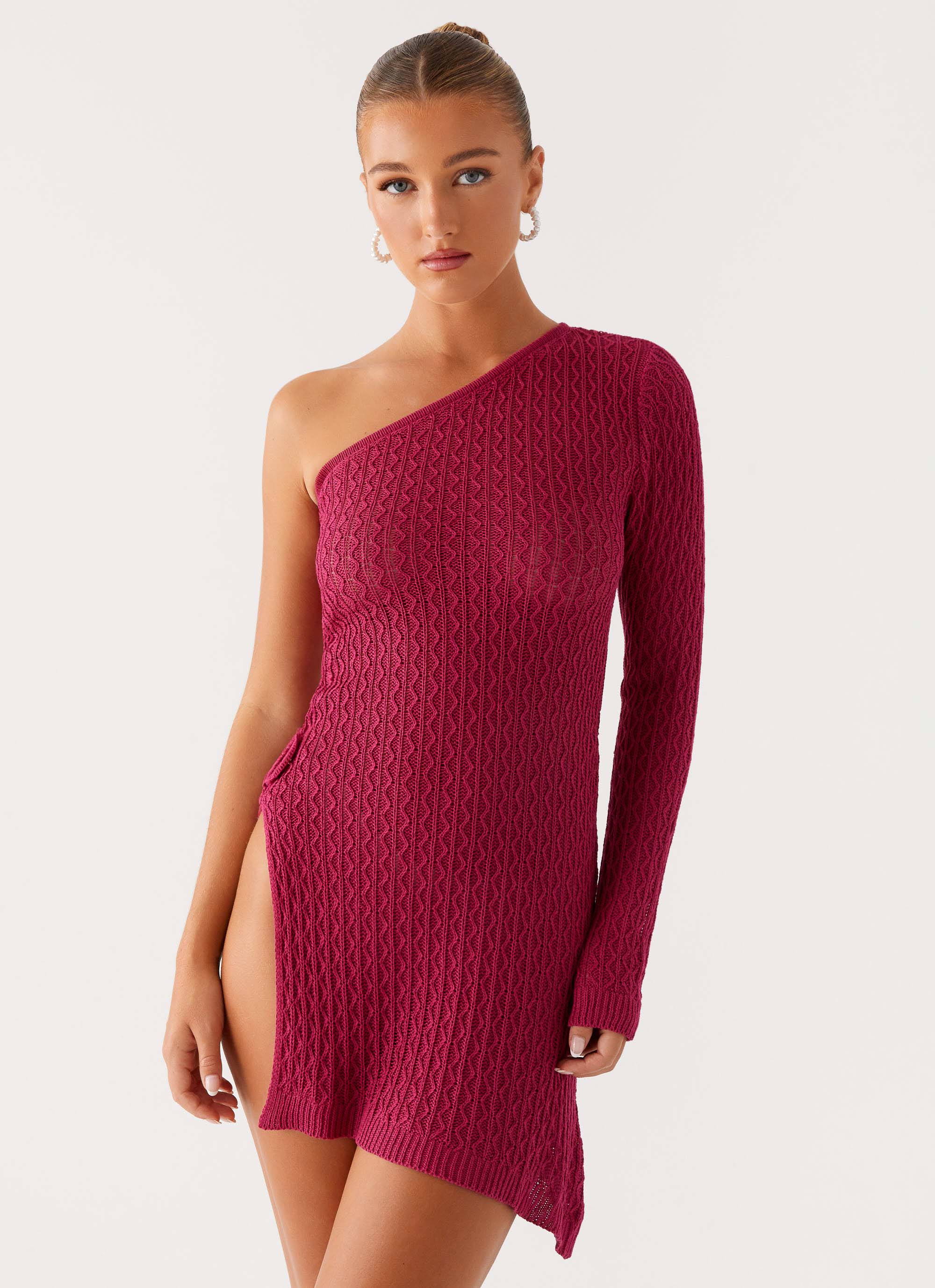 Medda Knit Mini Dress - Hot Pink - Image 5