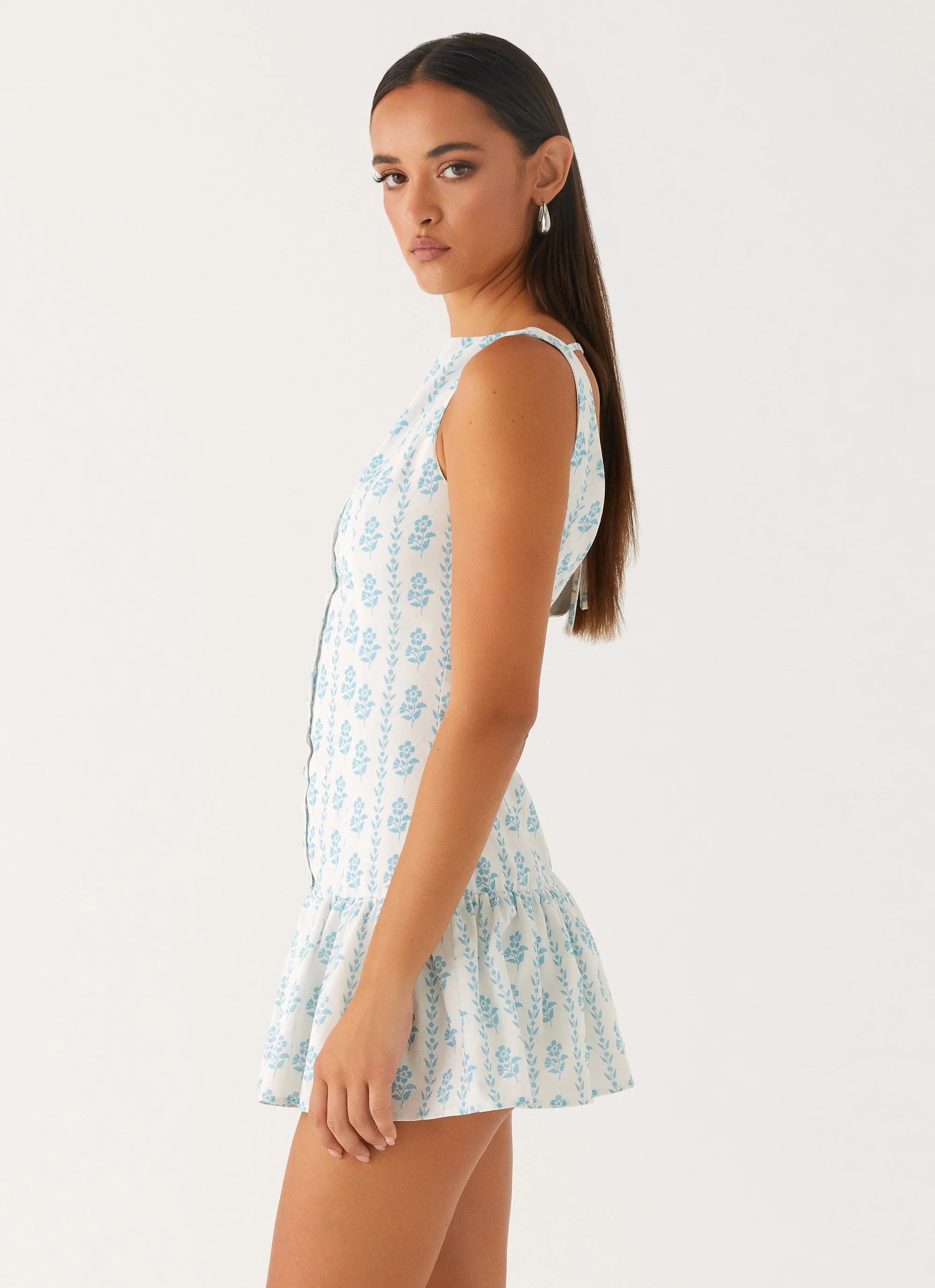 Meggie Linen Mini Dress - Sweet Daydream Print - Image 3