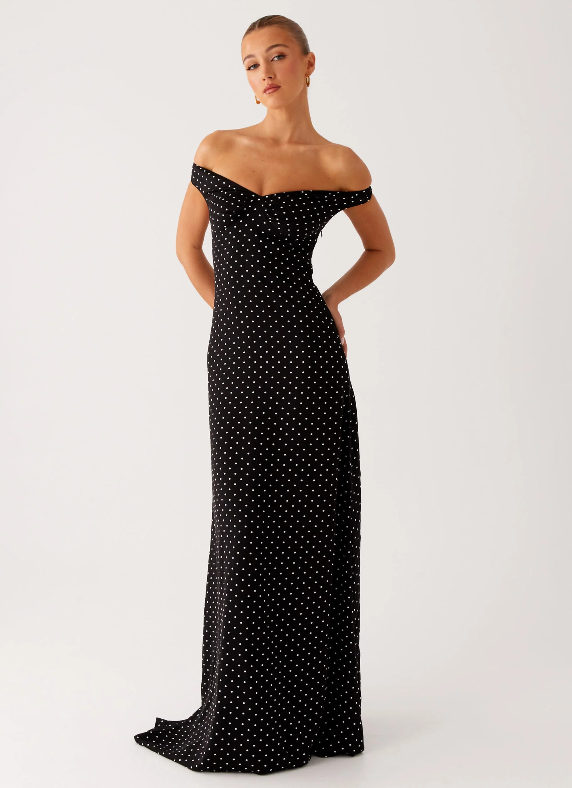 Melany Maxi Dress - Black Polka Dot - Image 4