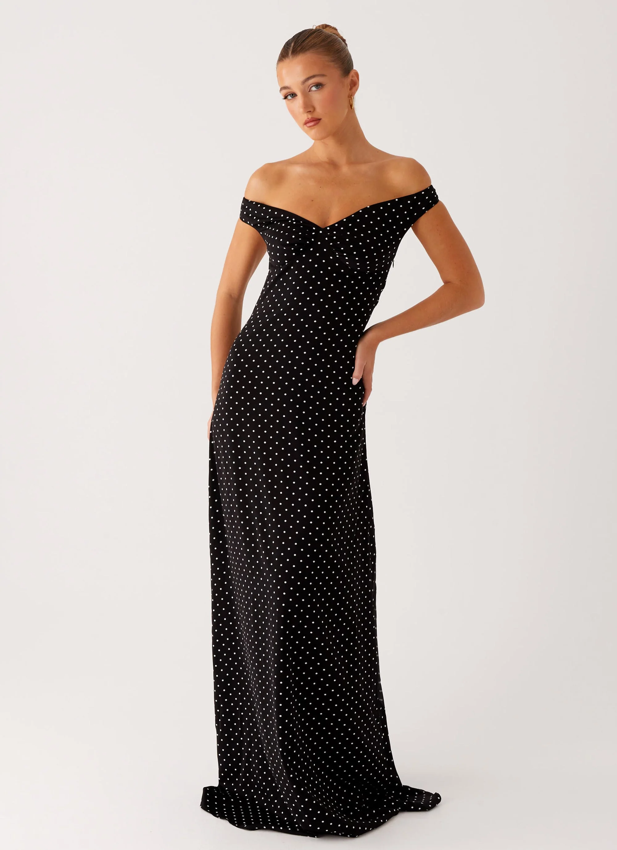 Melany Maxi Dress - Black Polka Dot - Image 5
