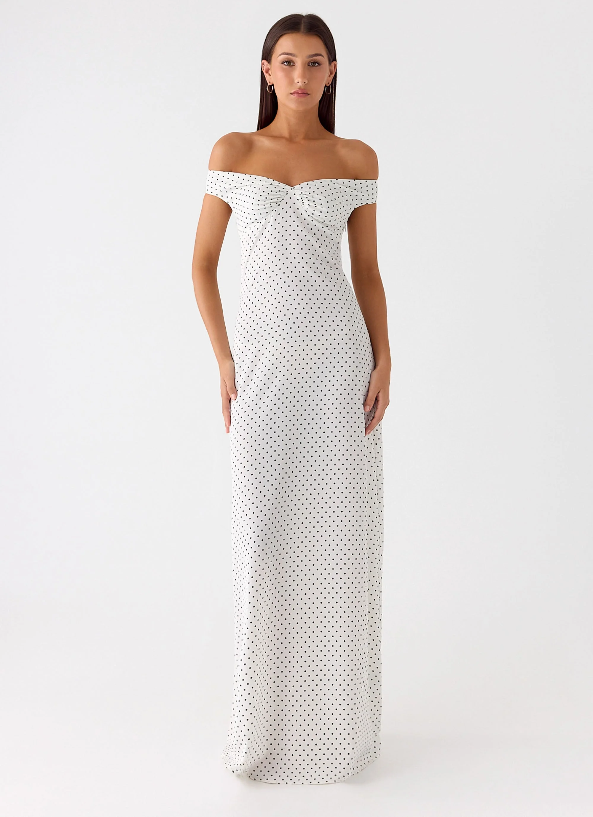 Melany Maxi Dress - White Polkadot - Image 6