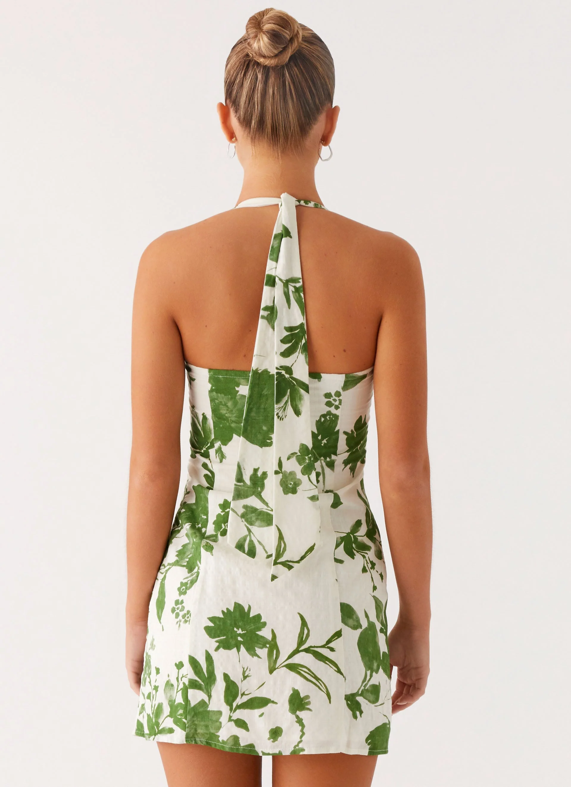 Melora Cotton Mini Dress - Verdant Bloom - Image 3