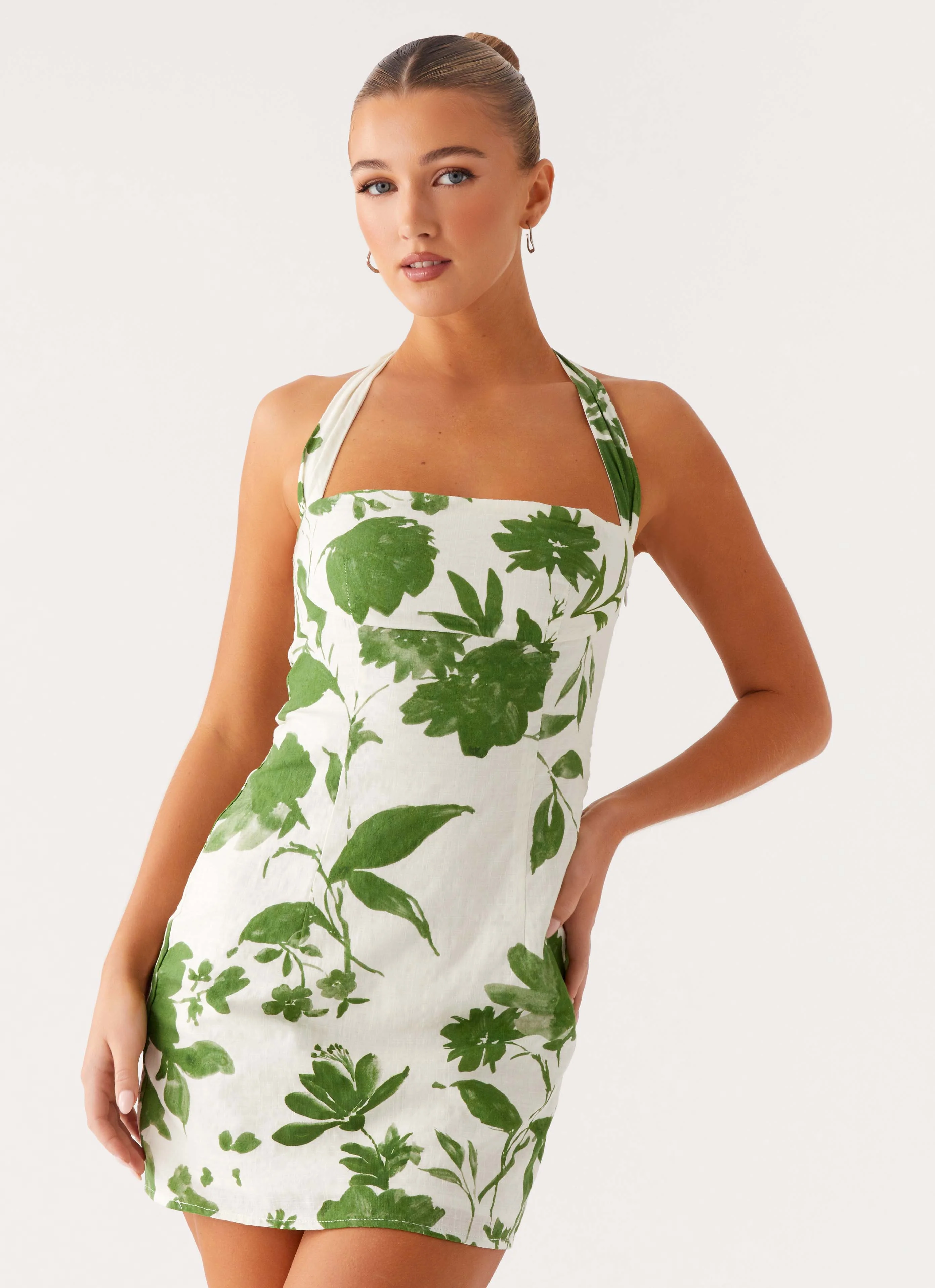 Melora Cotton Mini Dress - Verdant Bloom - Image 6