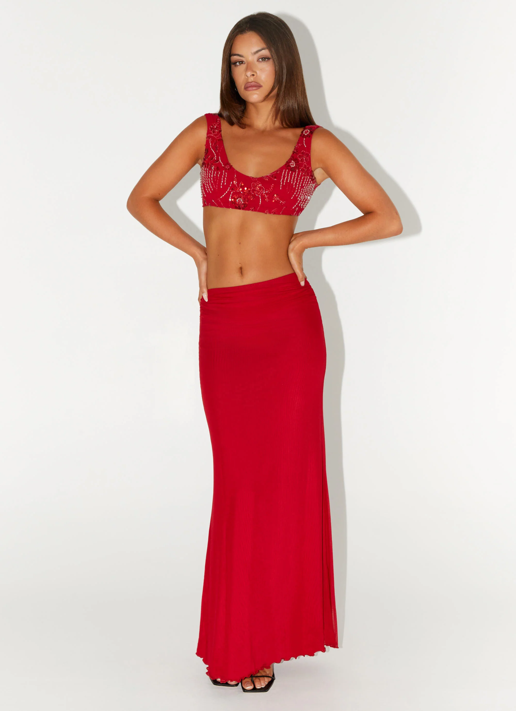 Mercer Sequin Bralette - Red - Image 5