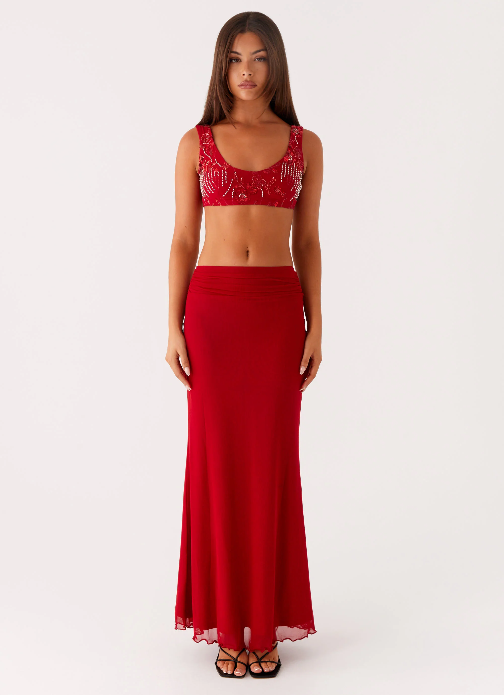 Mercer Sequin Bralette - Red - Image 6