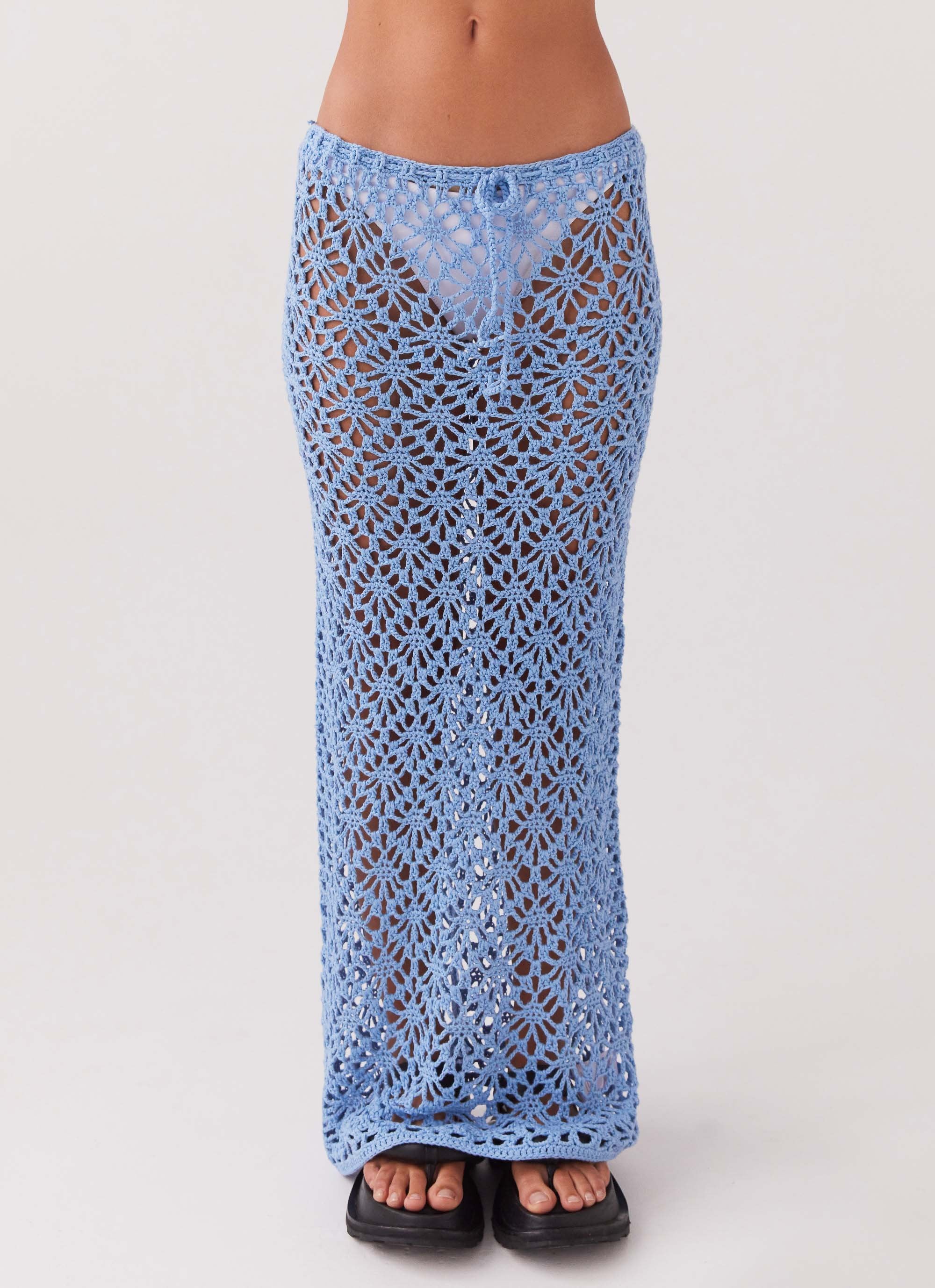 Merliah Crochet Maxi Skirt - Blue - Image 6