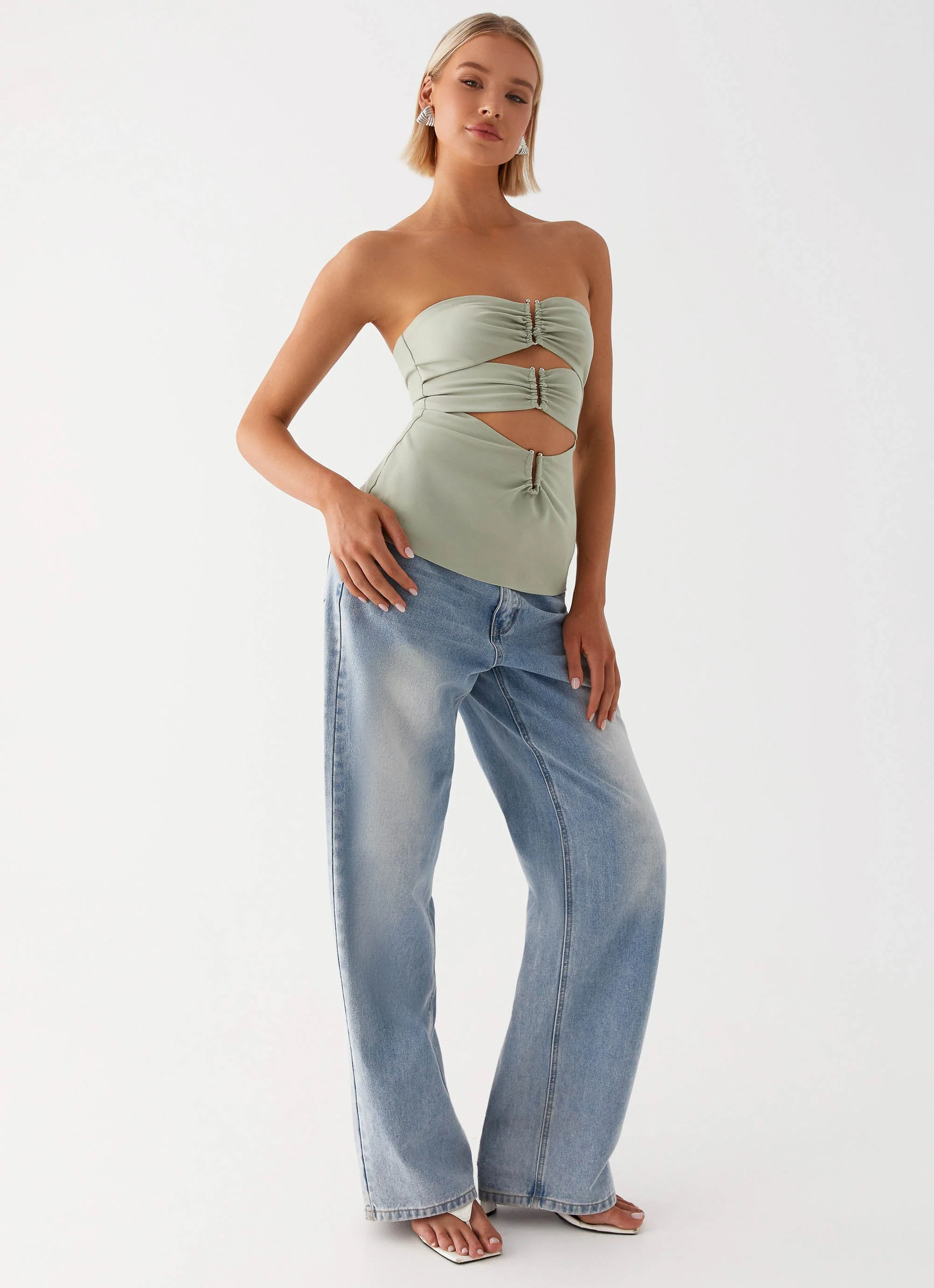 Micha Strapless Top - Khaki - Image 5