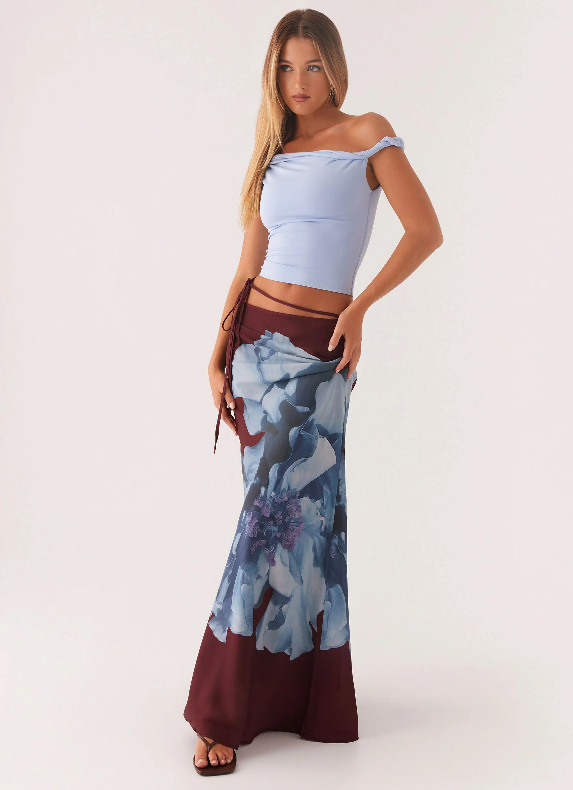 Michelle Maxi Skirt - Maroon Print - Image 6