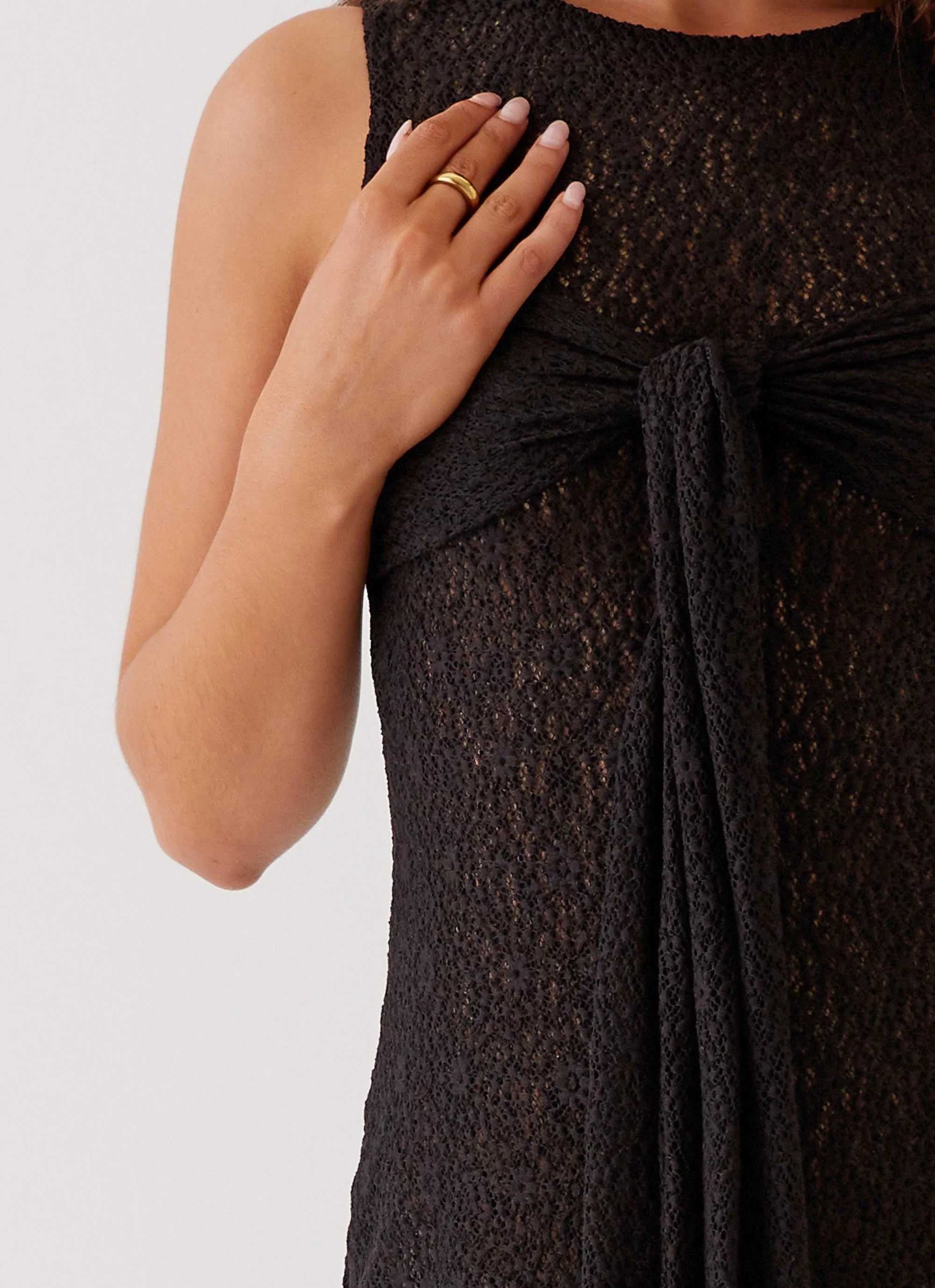 Midnight Muse Lace Mini Dress - Black - Image 5