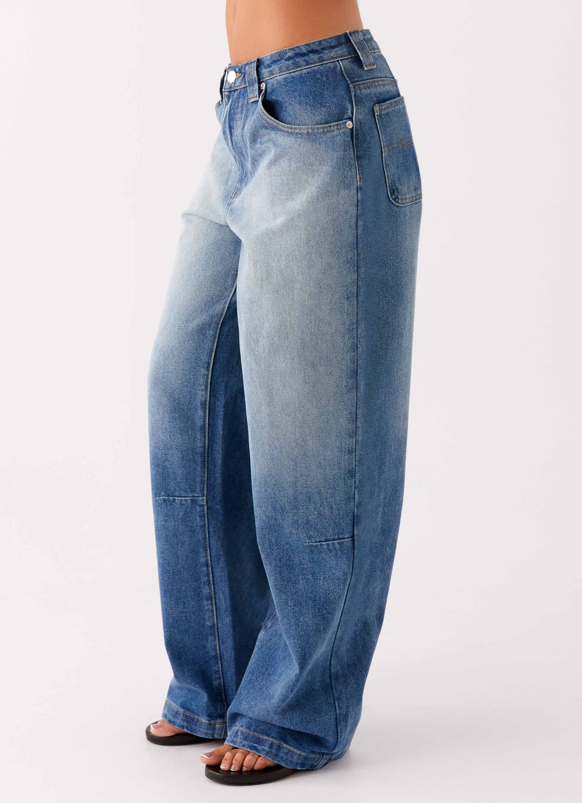 Midwest Low Rise Denim Jeans - Powder Wash Blue - Image 3