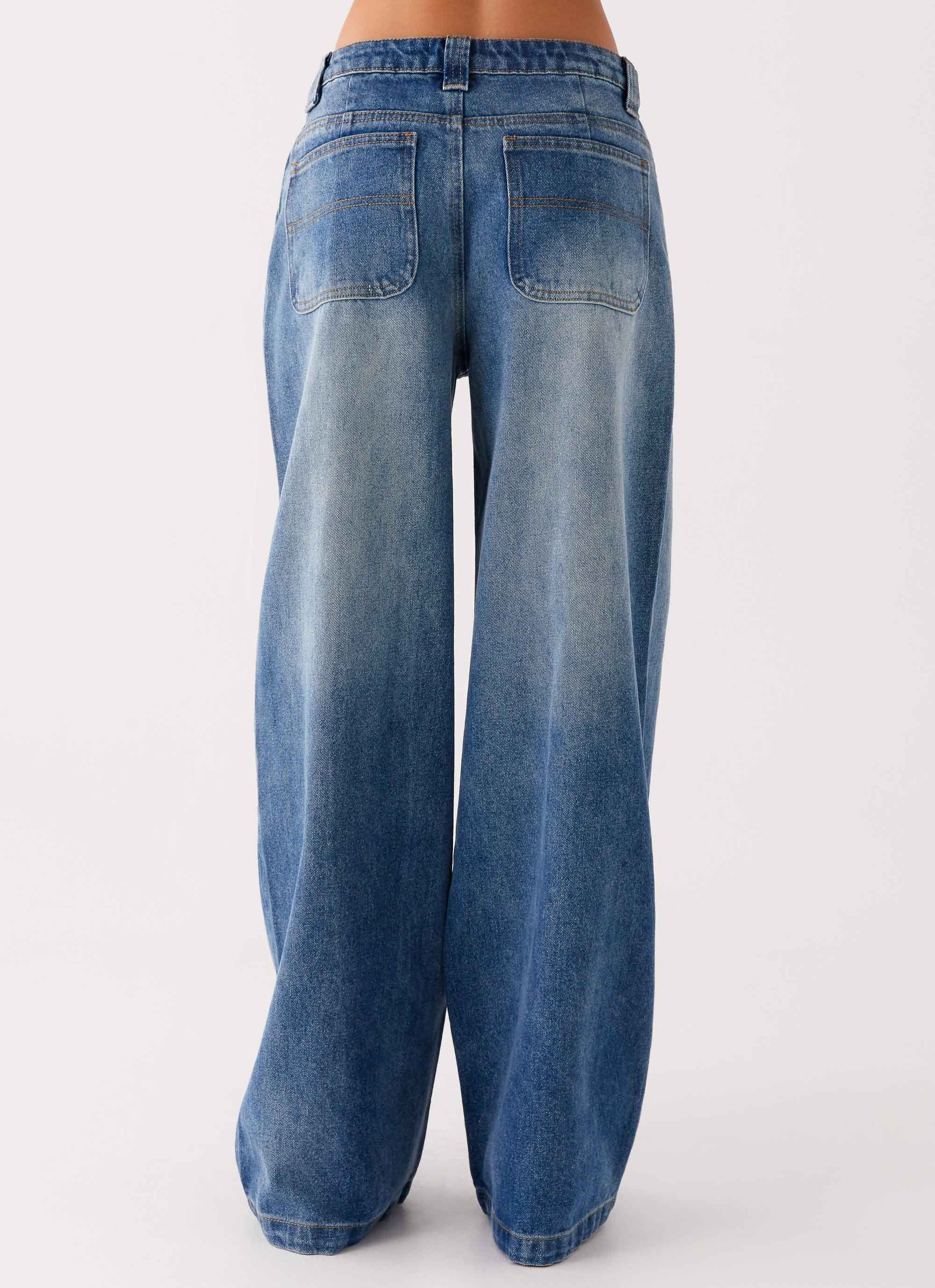 Midwest Low Rise Denim Jeans - Powder Wash Blue - Image 4