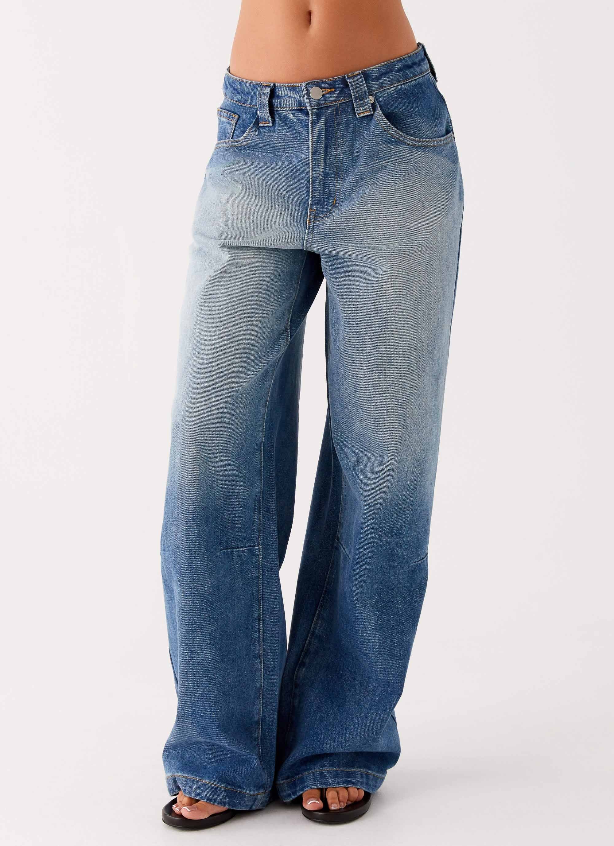 Midwest Low Rise Denim Jeans - Powder Wash Blue - Image 5