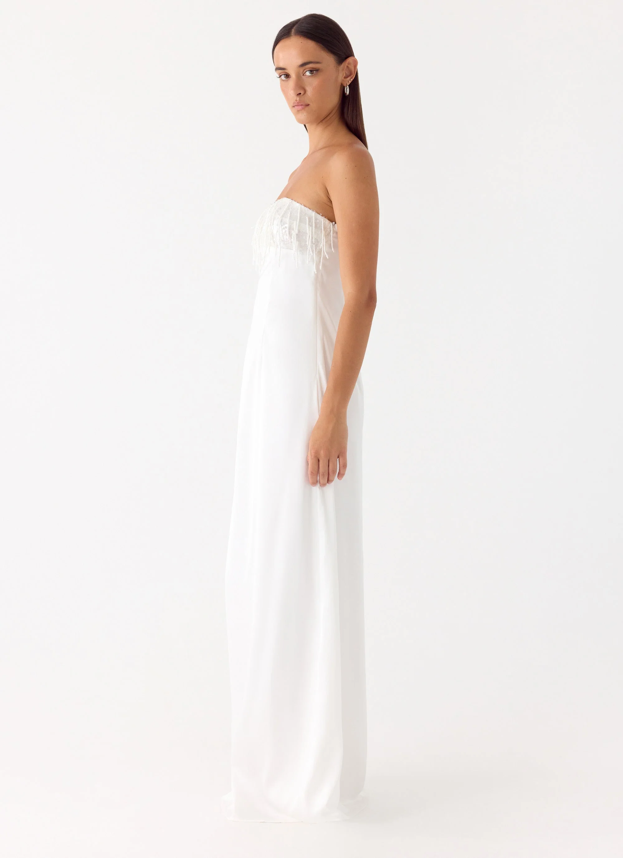 Miftie Beaded Sequin Maxi Dress - White - Image 2