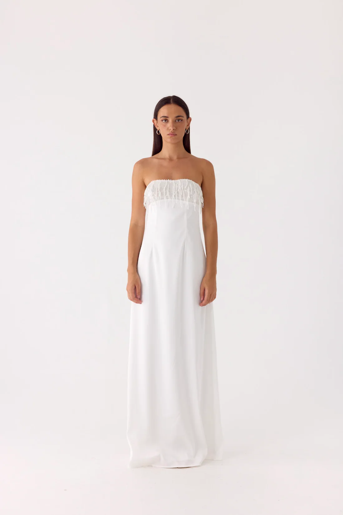 Miftie Beaded Sequin Maxi Dress - White - Image 6