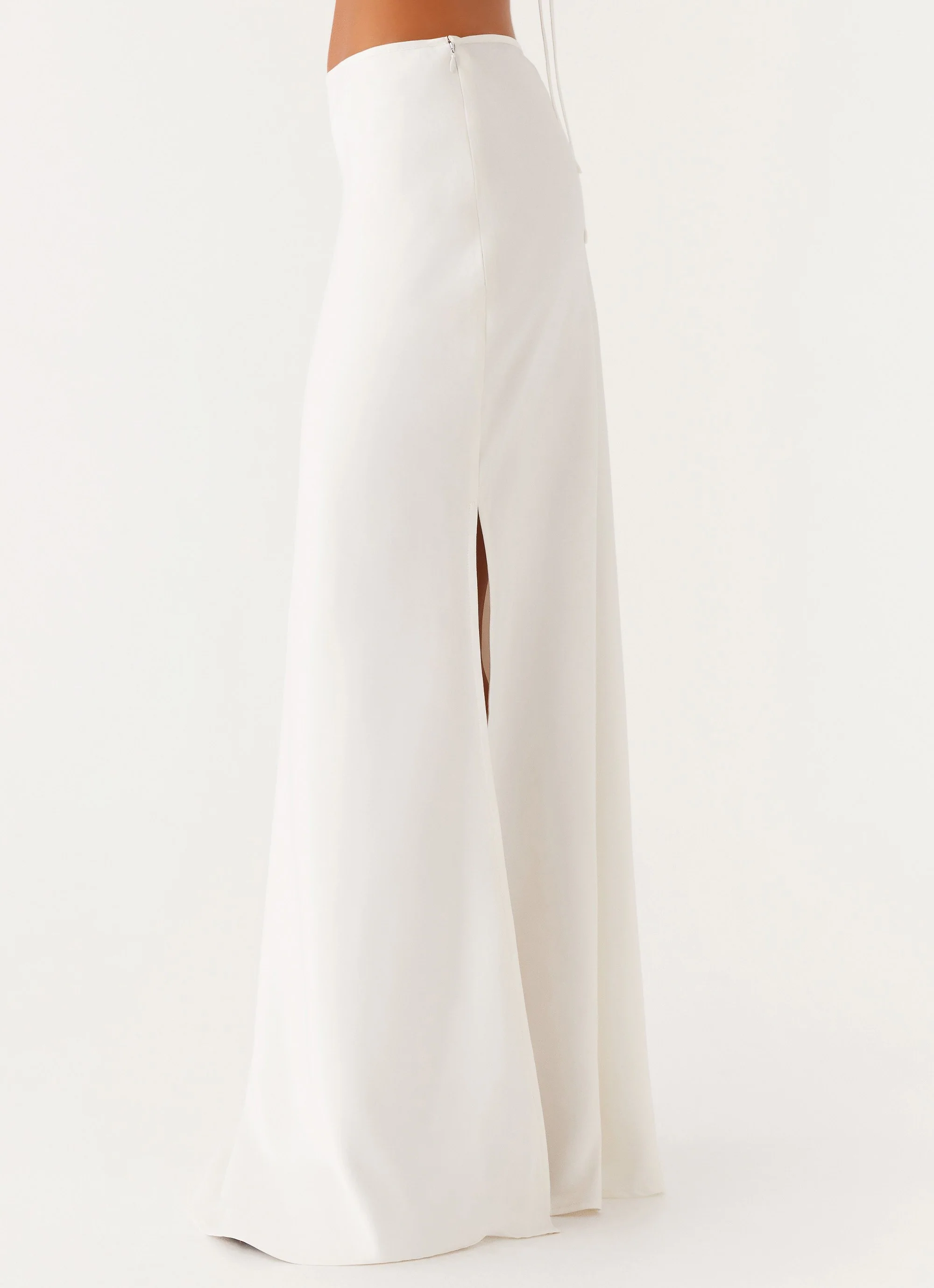Mina Satin Maxi Skirt - White - Image 3