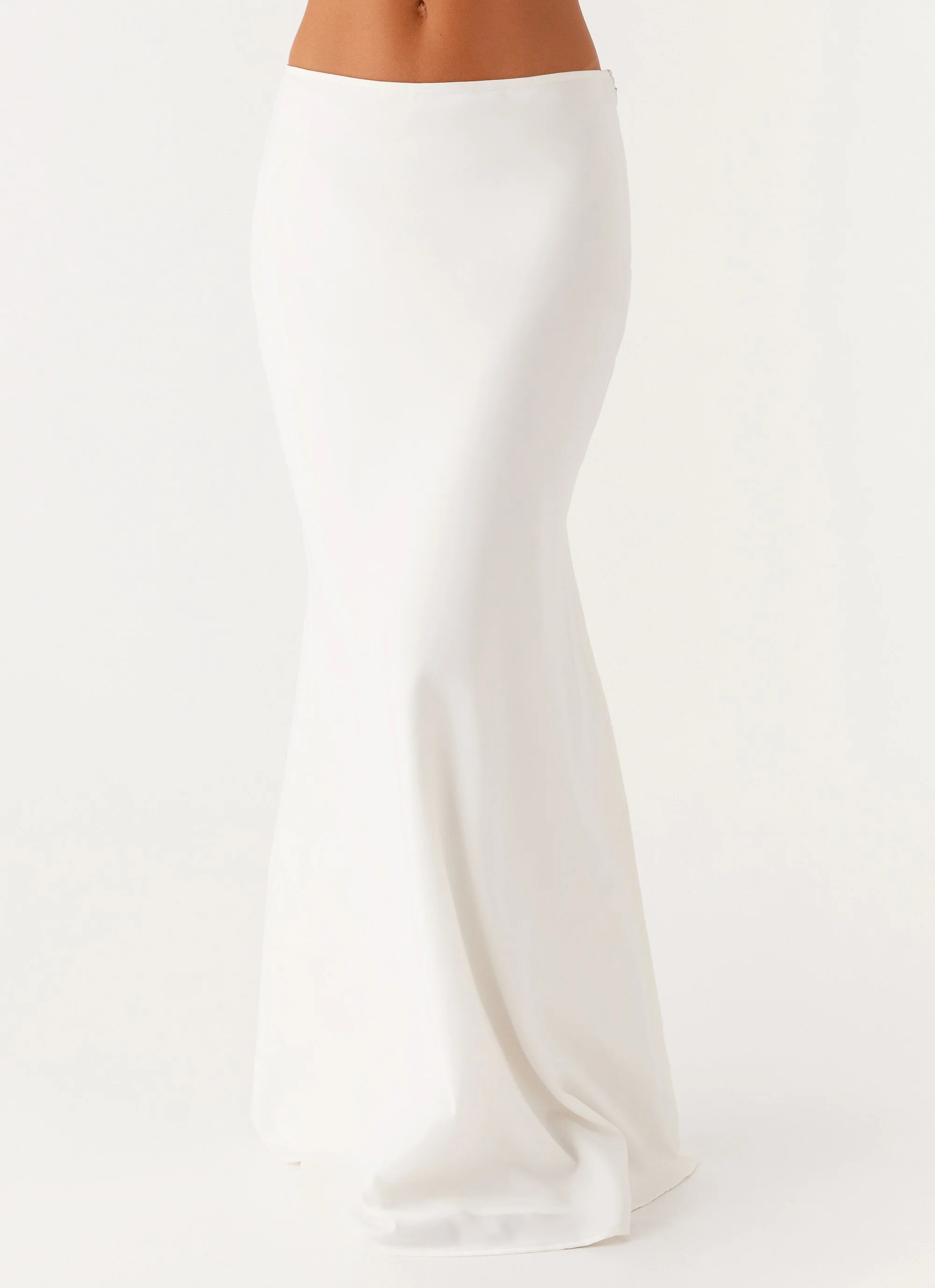 Mina Satin Maxi Skirt - White - Image 5