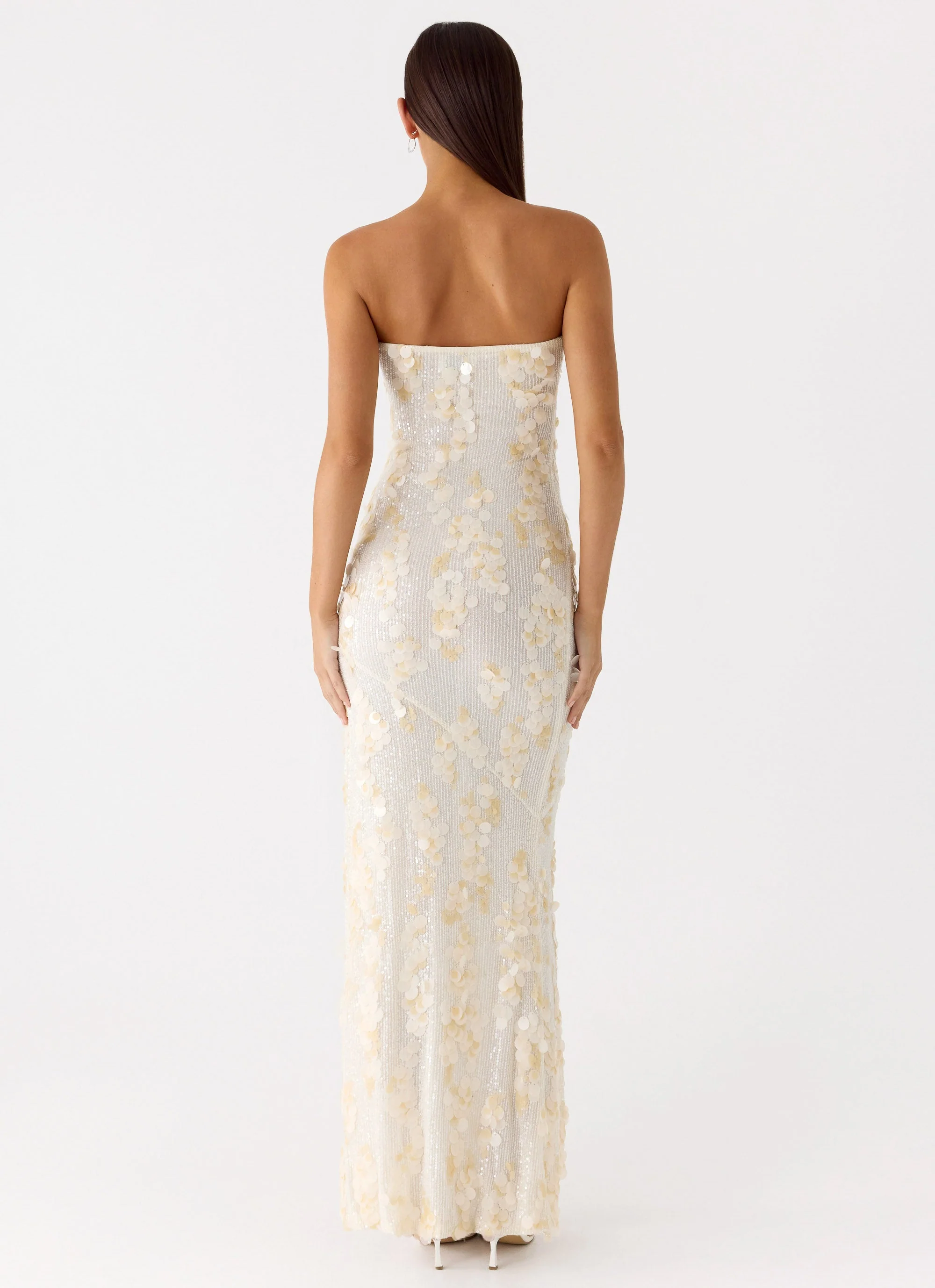 Minni Sequin Maxi Dress - Ivory - Image 3