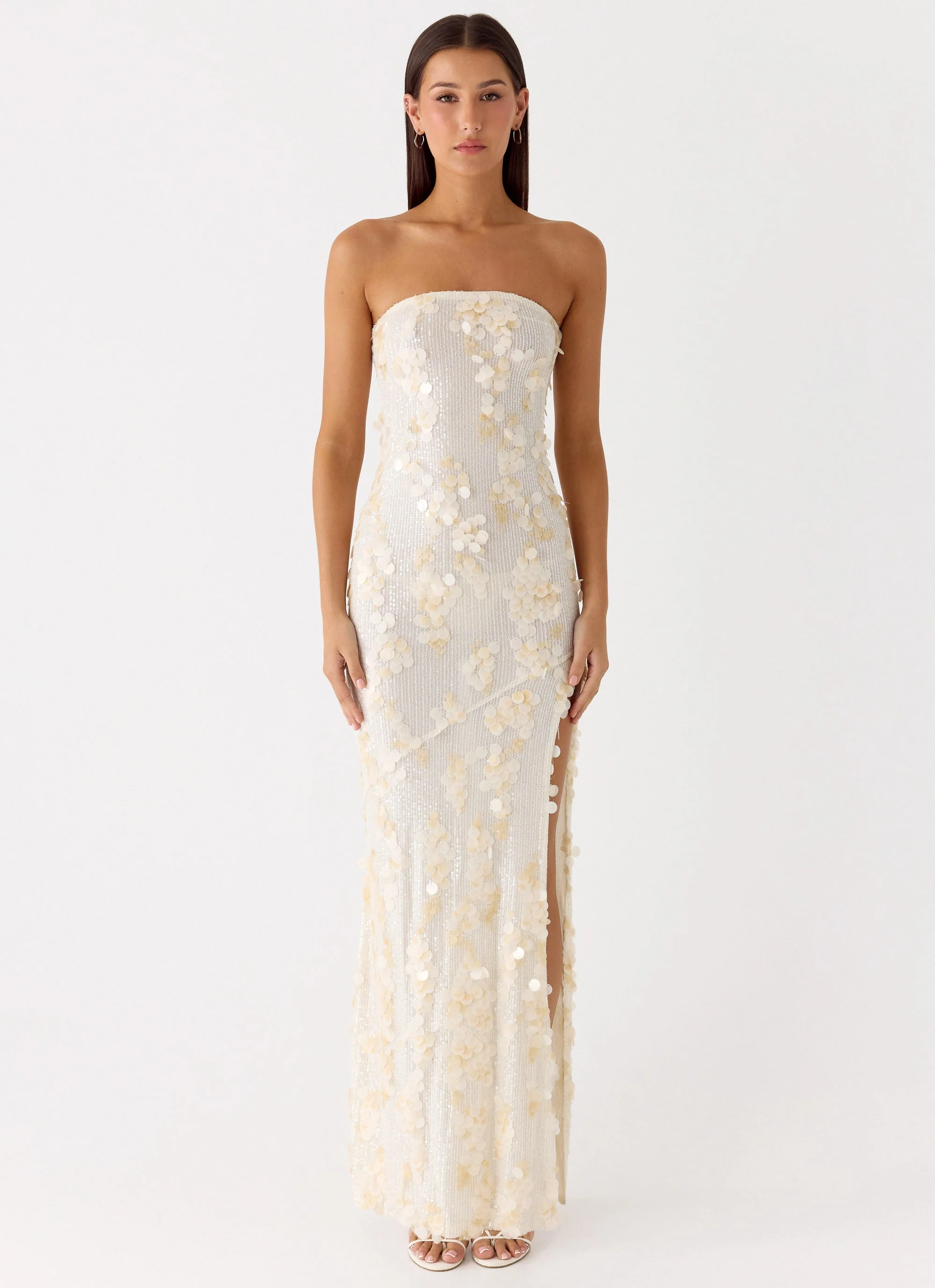 Minni Sequin Maxi Dress - Ivory - Image 5