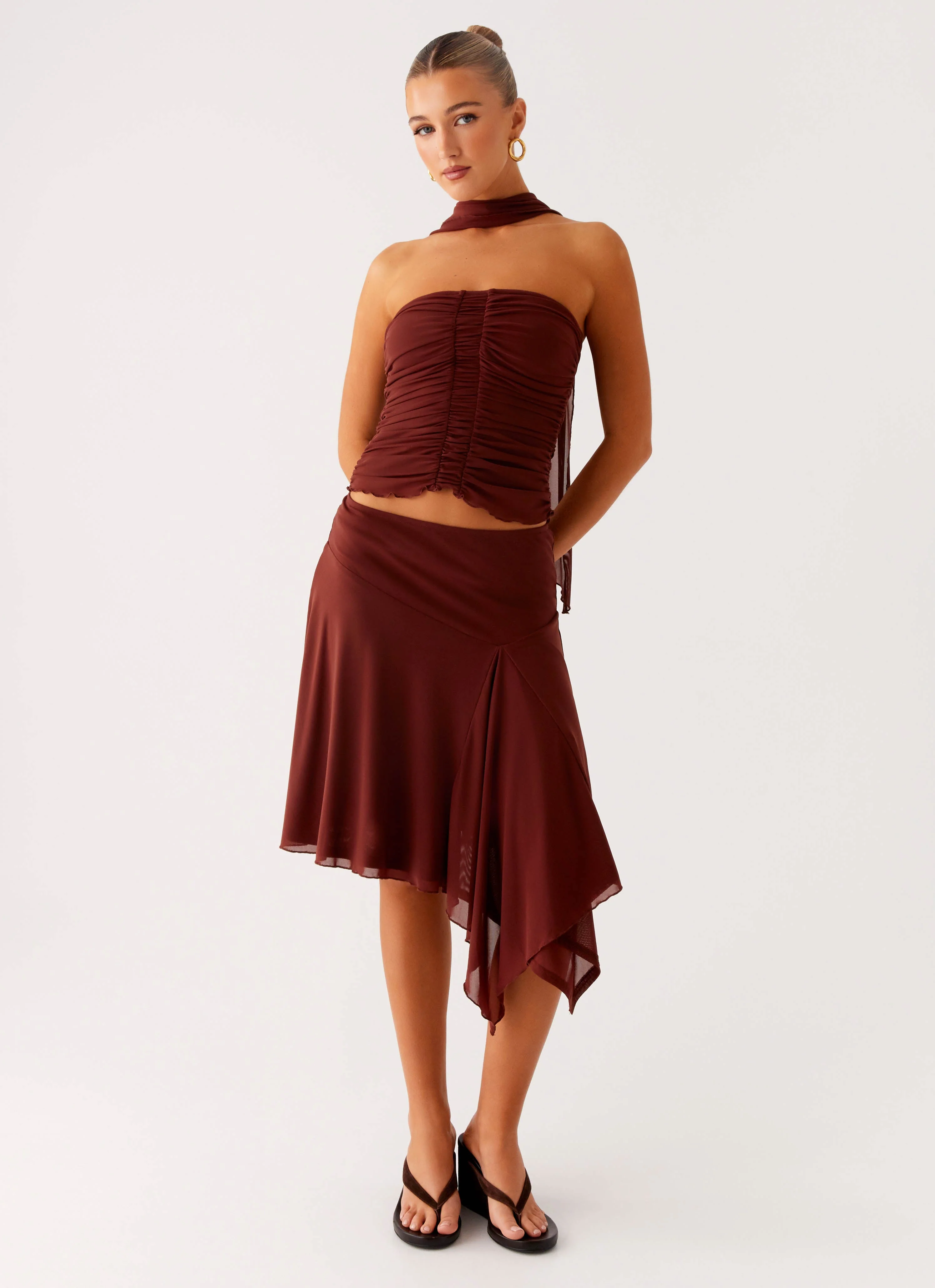 Mirage Midi Skirt - Chocolate - Image 5