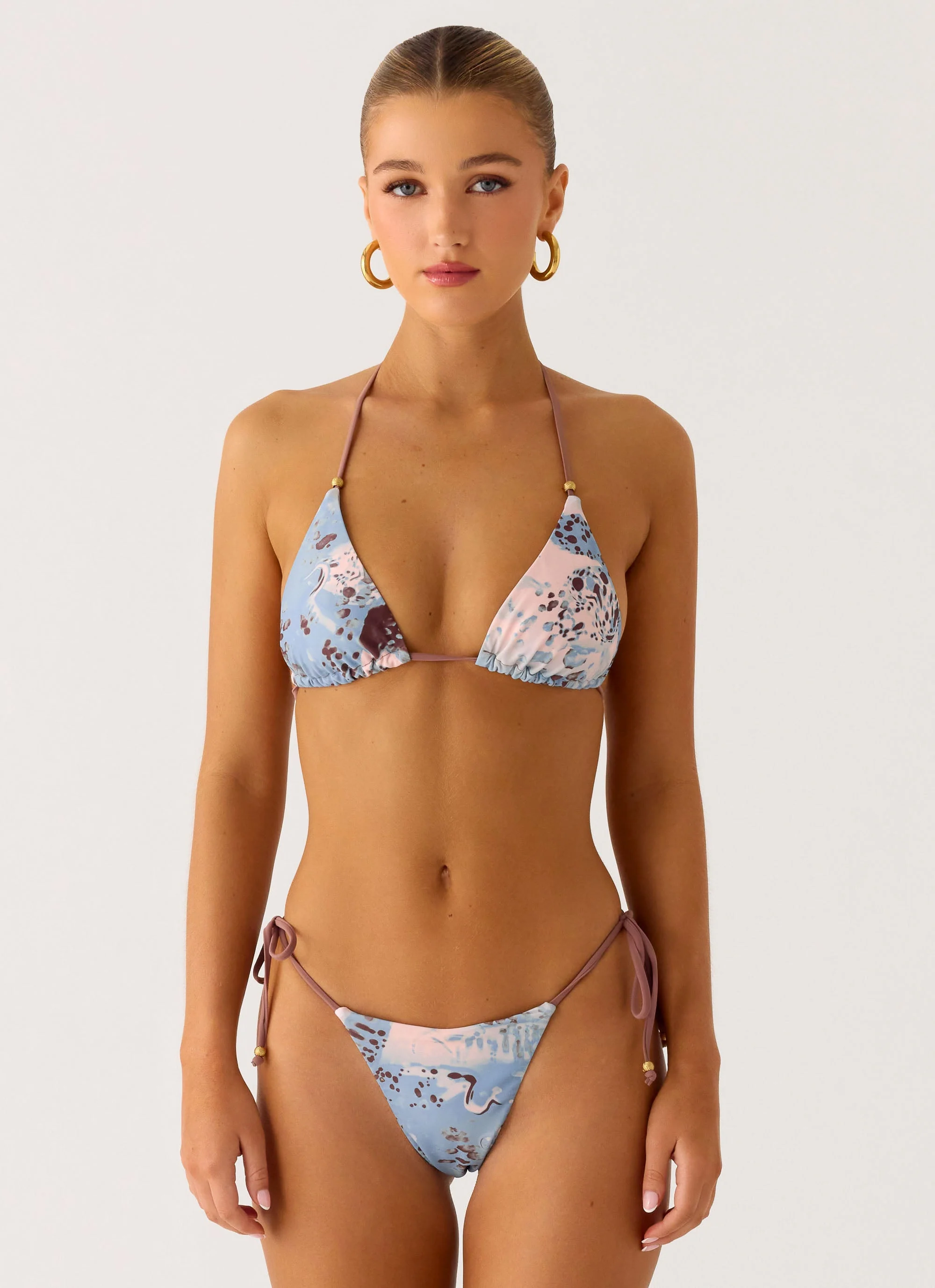 Mommae Halter Bikini Top - Aqua Blur - Image 4