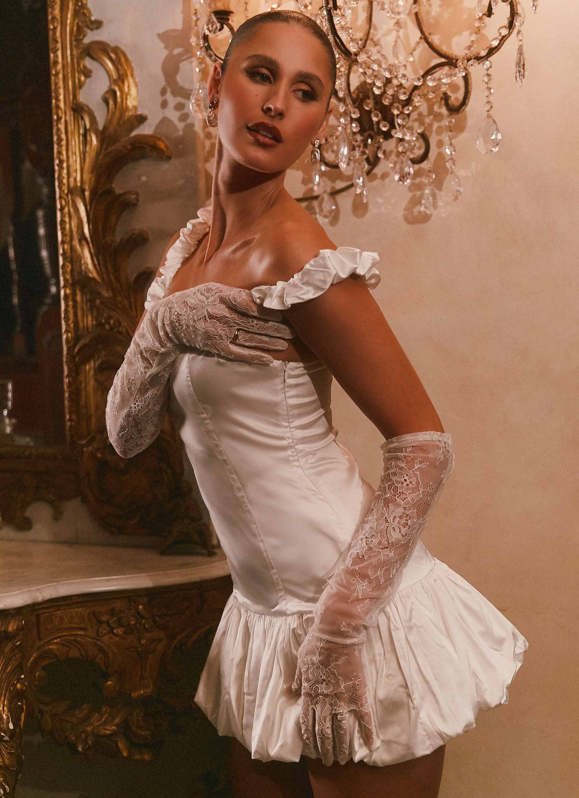 Monroe Satin Mini Dress - White - Image 7