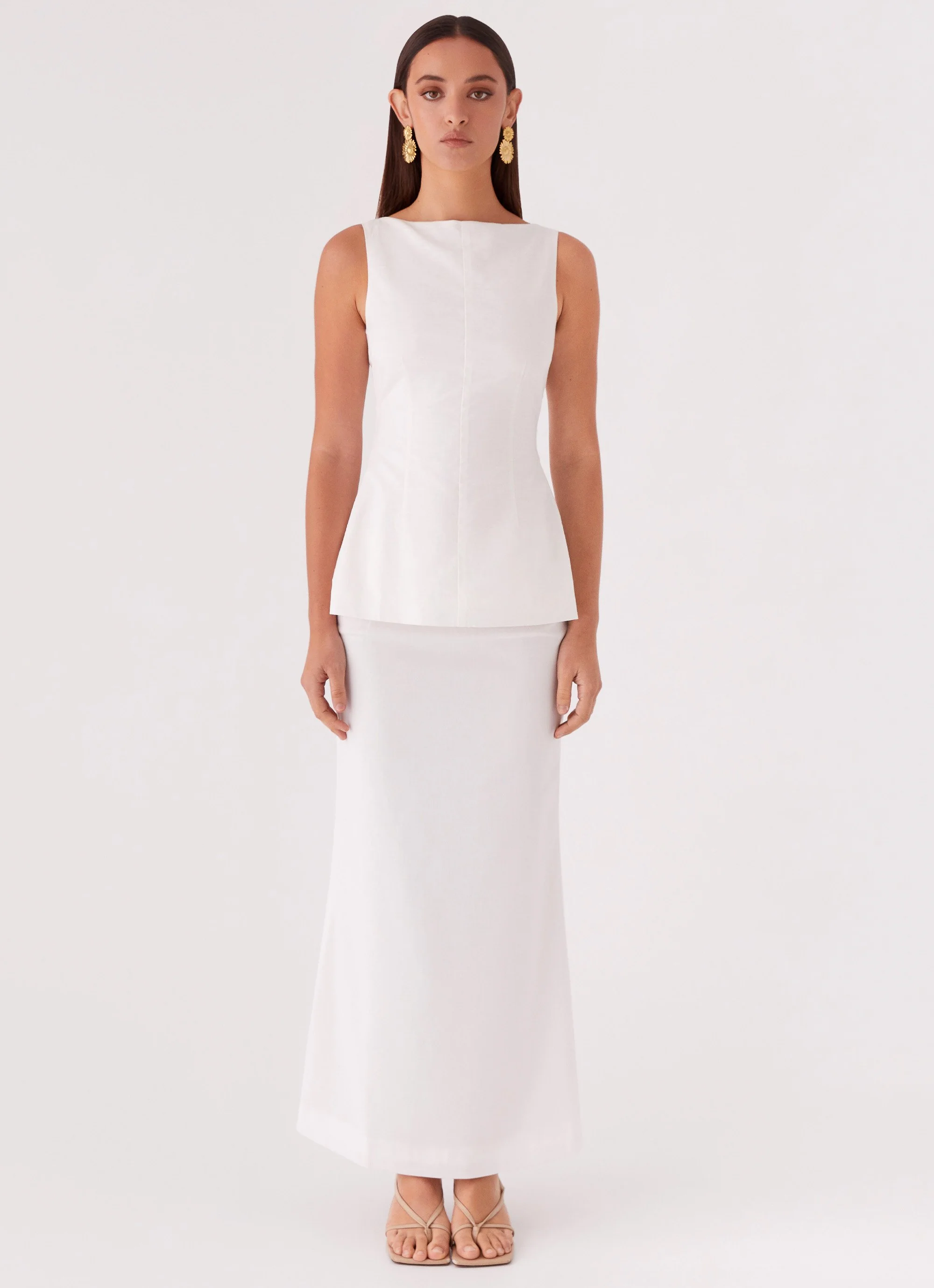 Mooney Linen Top - White - Image 2