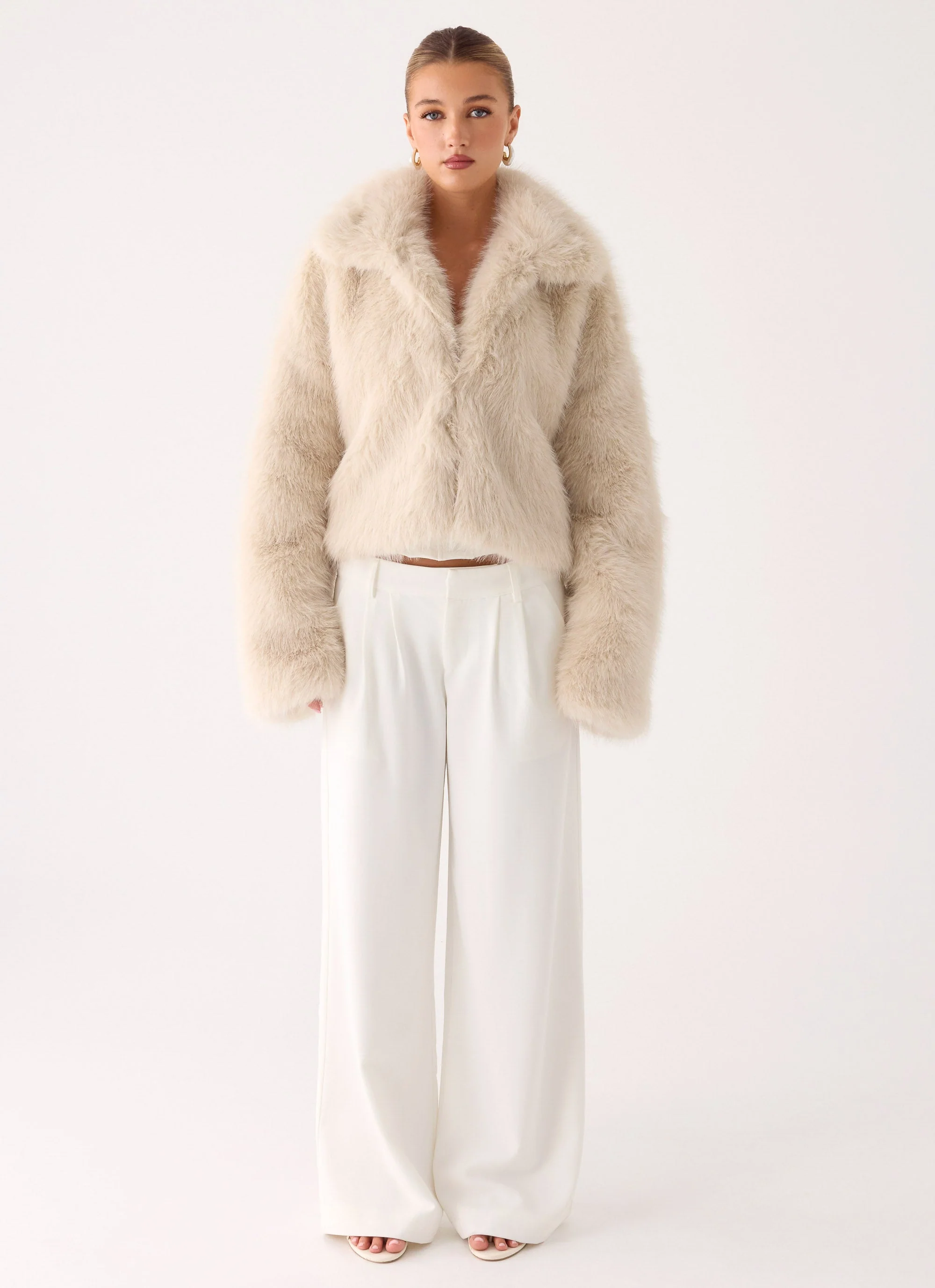 Moonscapes Faux Fur Jacket - Ivory - Image 2