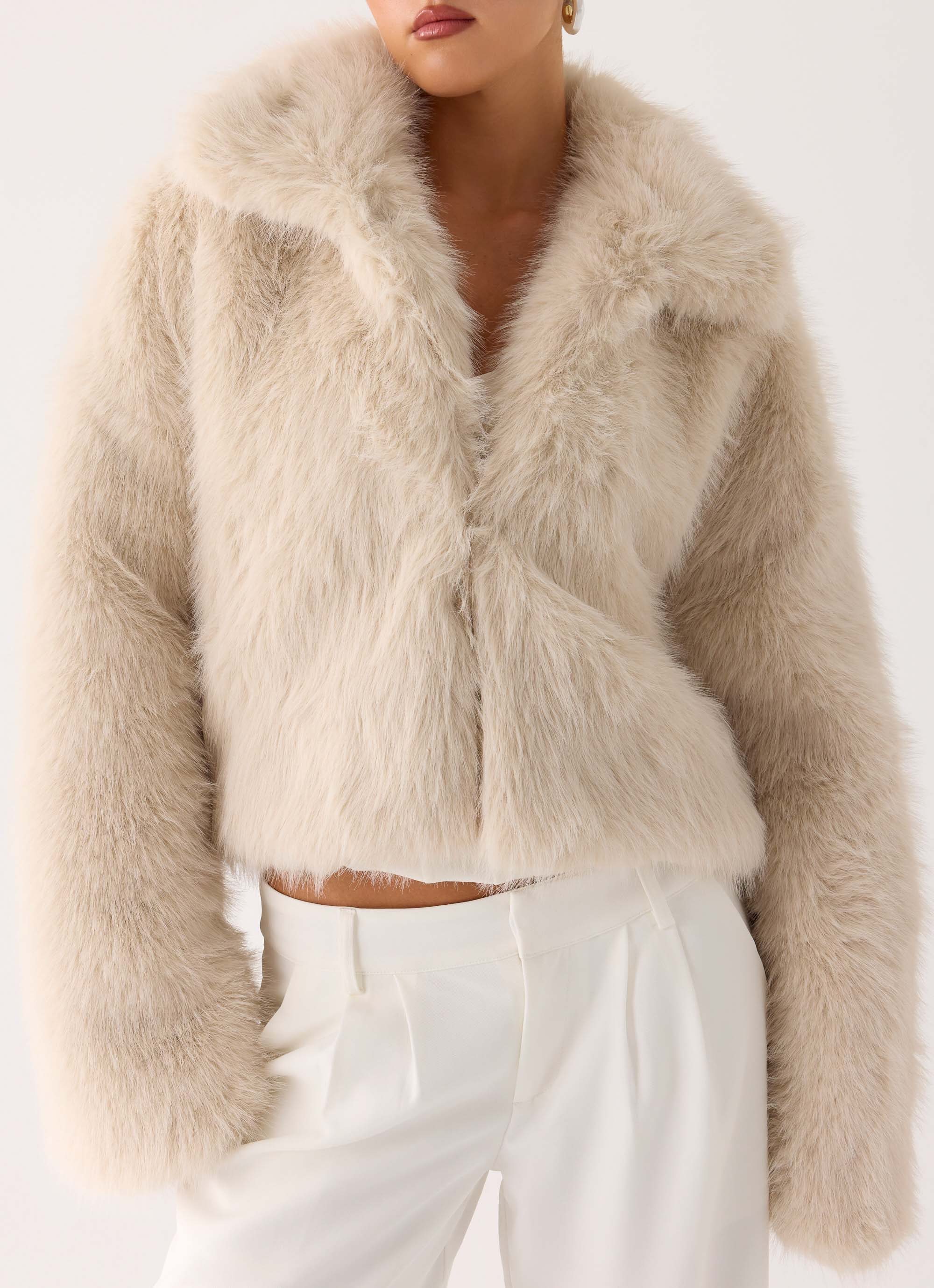Moonscapes Faux Fur Jacket - Ivory - Image 7