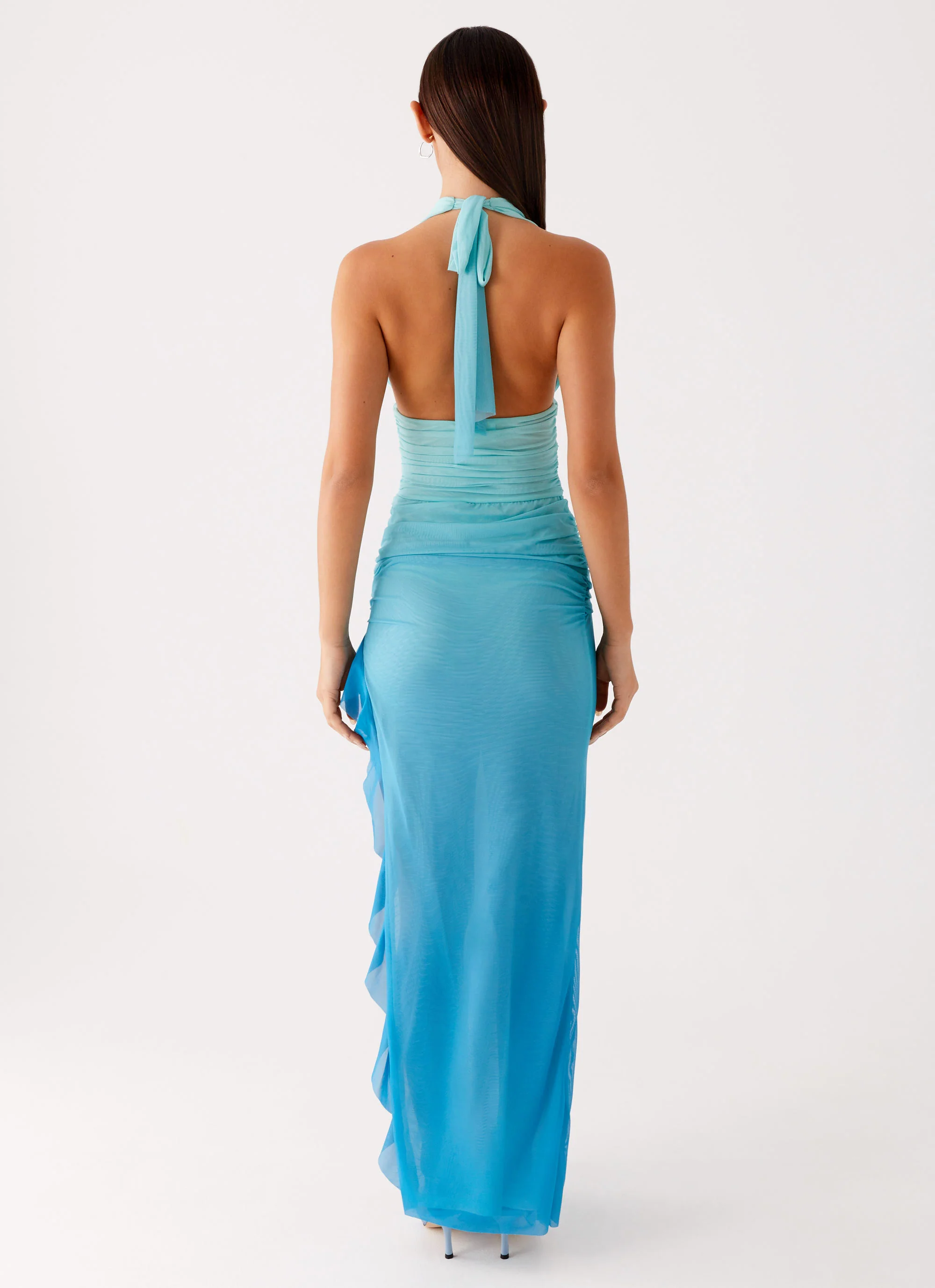 Moraya Halterneck Maxi Dress - Blue Gradient - Image 5