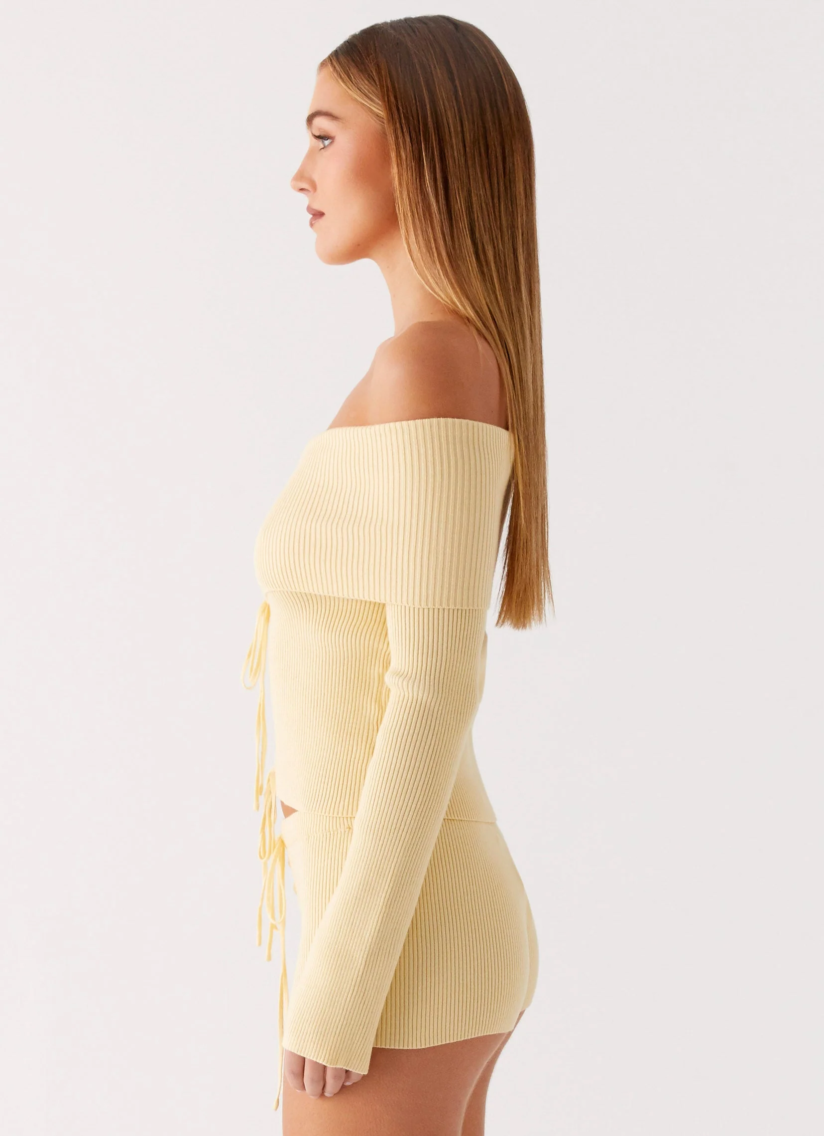 Muted Muse Knit Long Sleeve Top - Yellow - Image 2