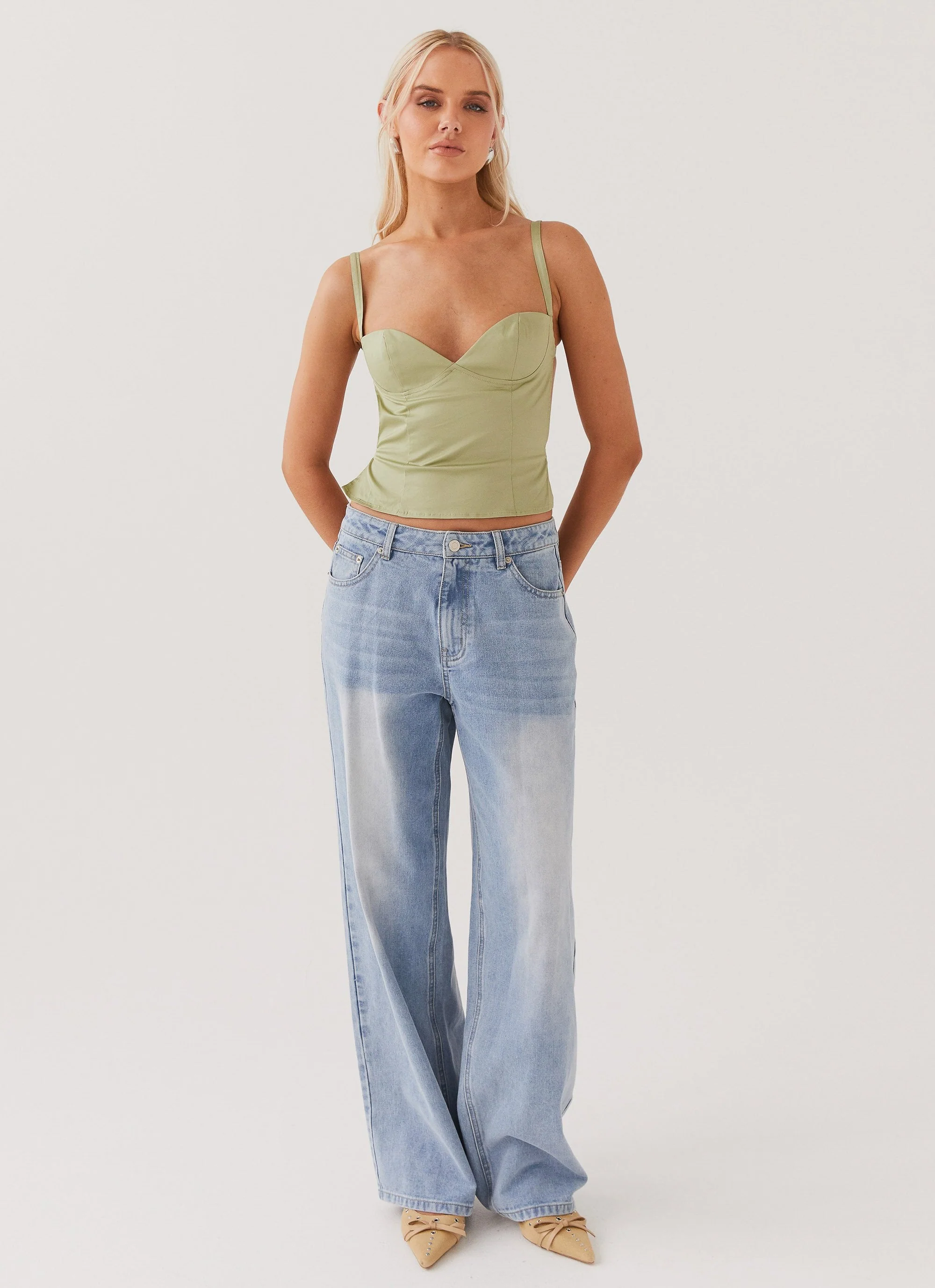 Naomi Backless Top - Sage - Image 3