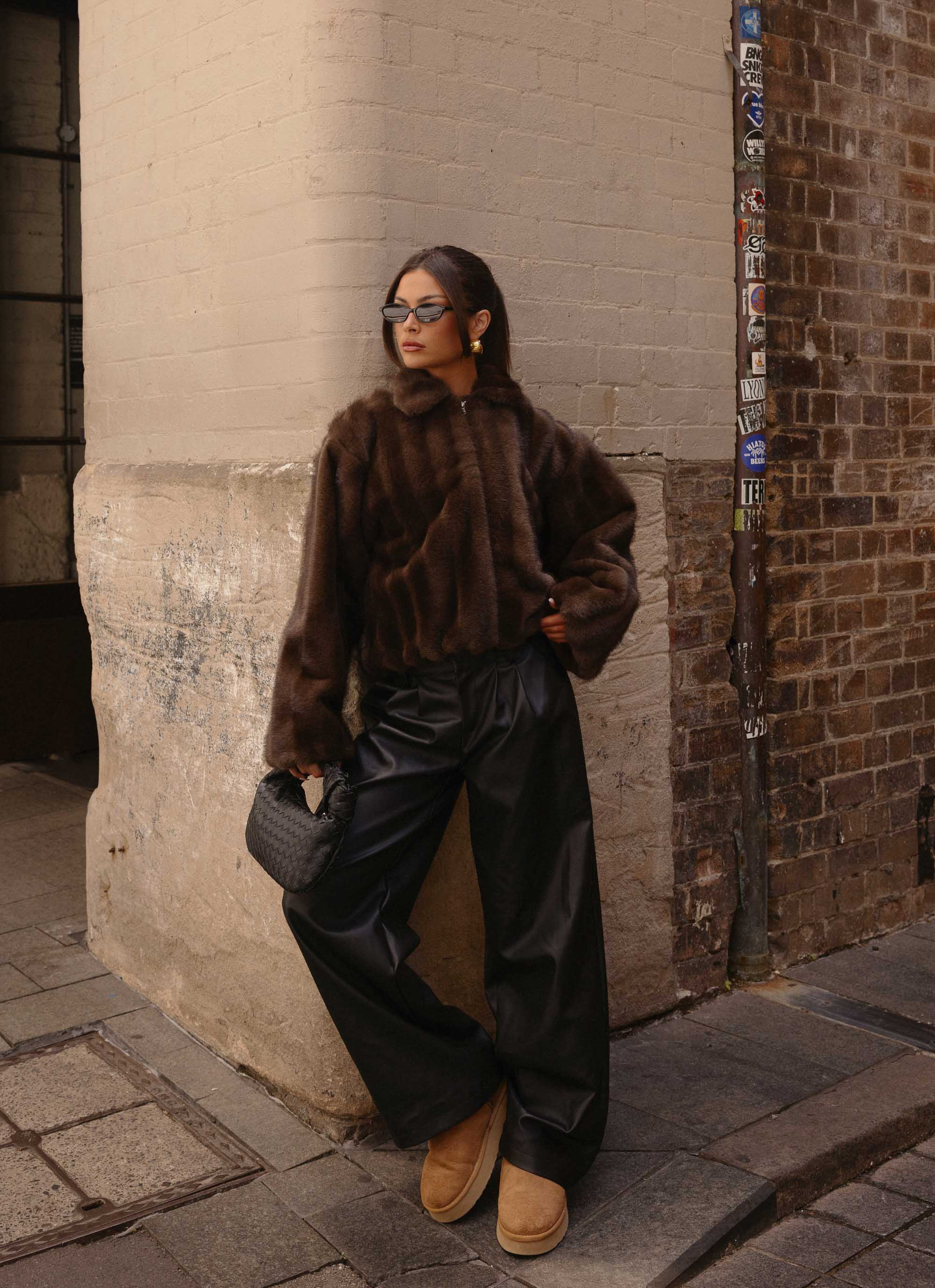 Naylor Faux Fur Jacket - Chocolate - Image 3
