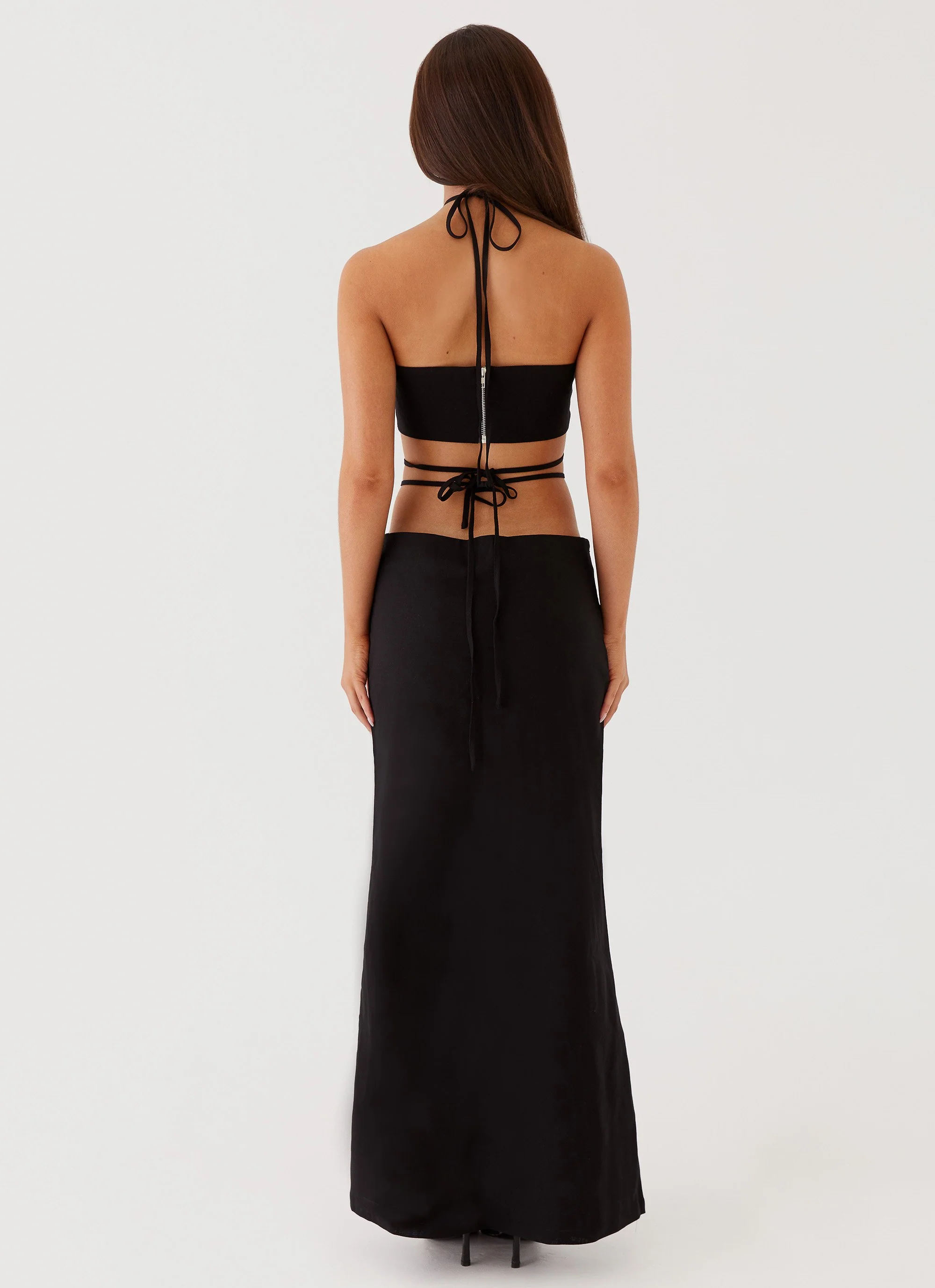 Neveah Beaded Halter Top - Black - Image 4