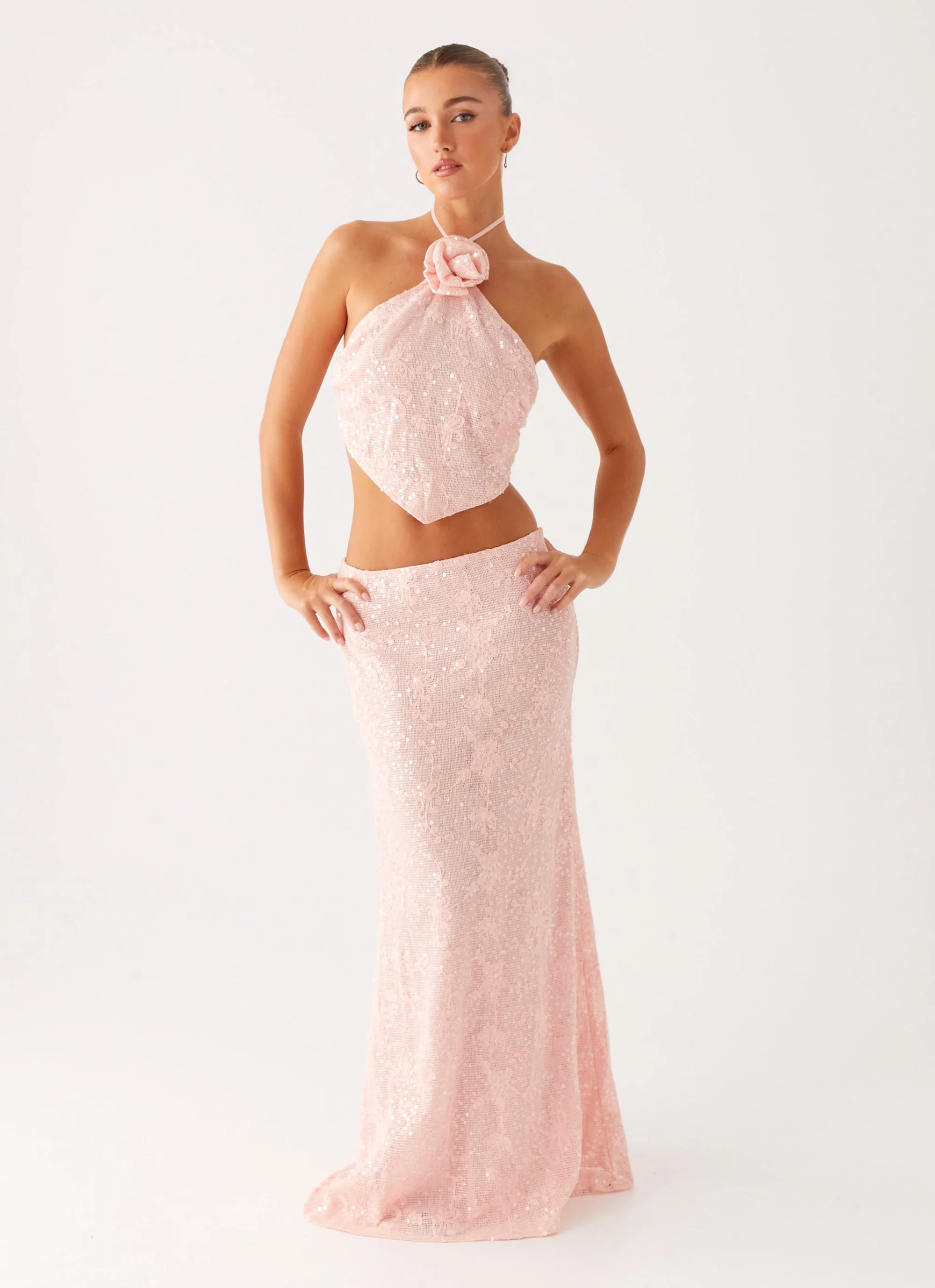 Nico Sequin Maxi Skirt - Pink - Image 5