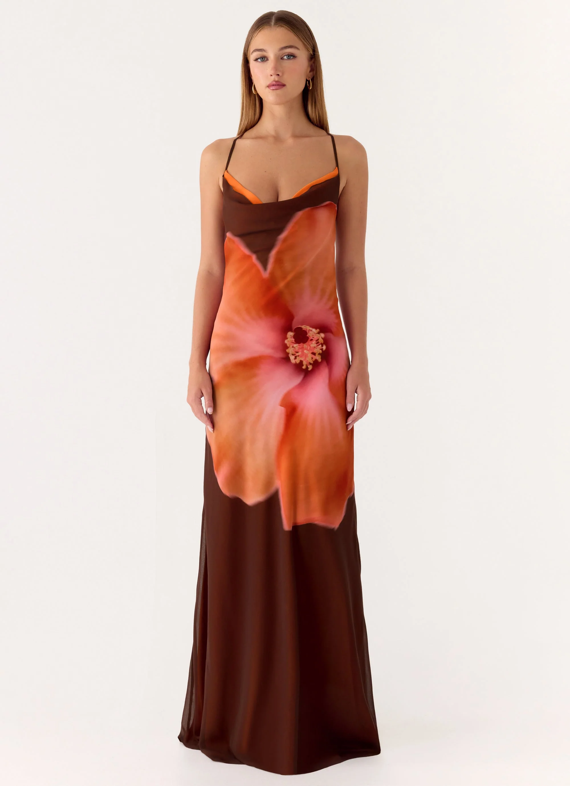 Night Drive Maxi Dress - Chocolate Blossom - Image 6