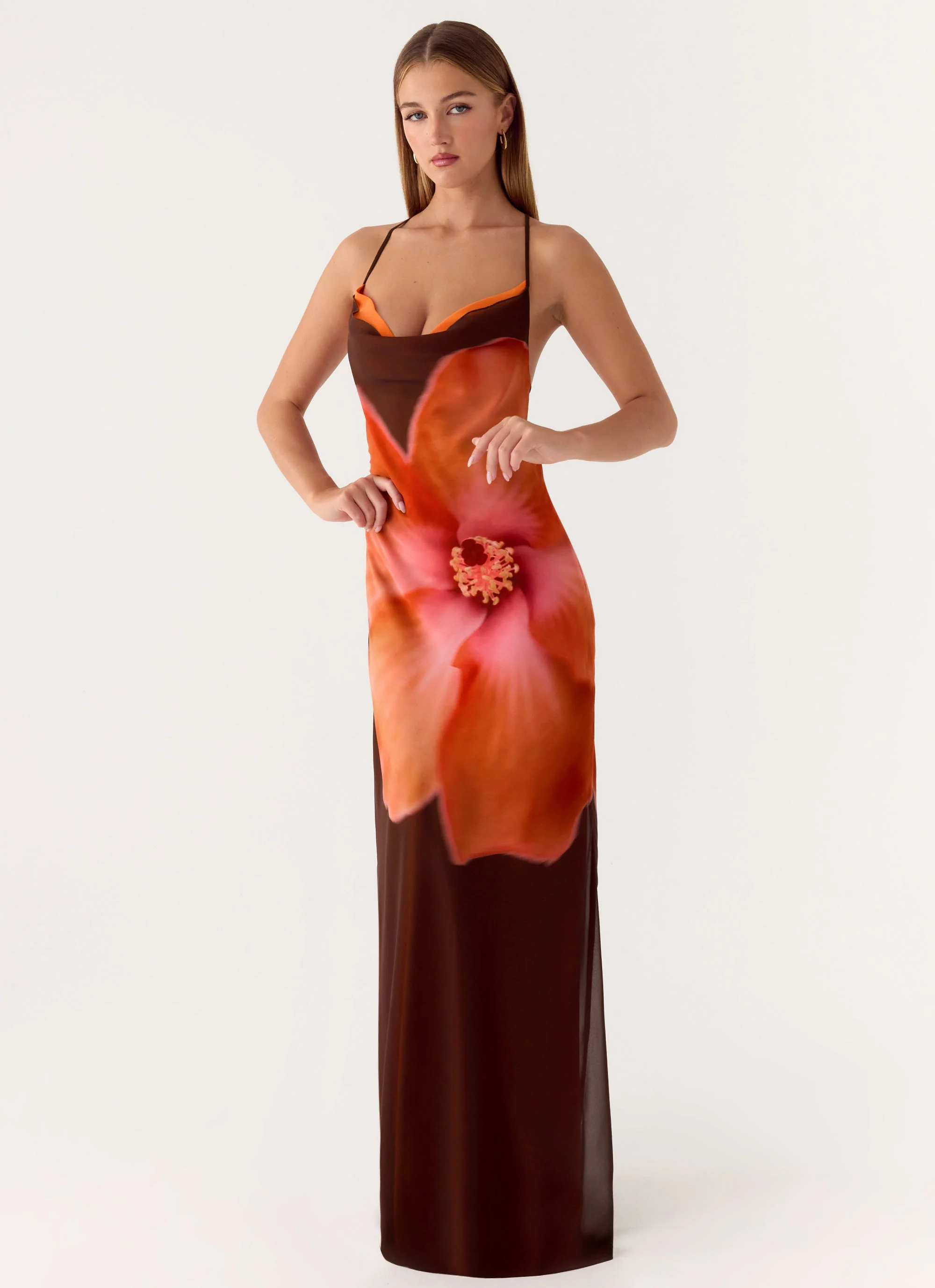 Night Drive Maxi Dress - Chocolate Blossom - Image 7