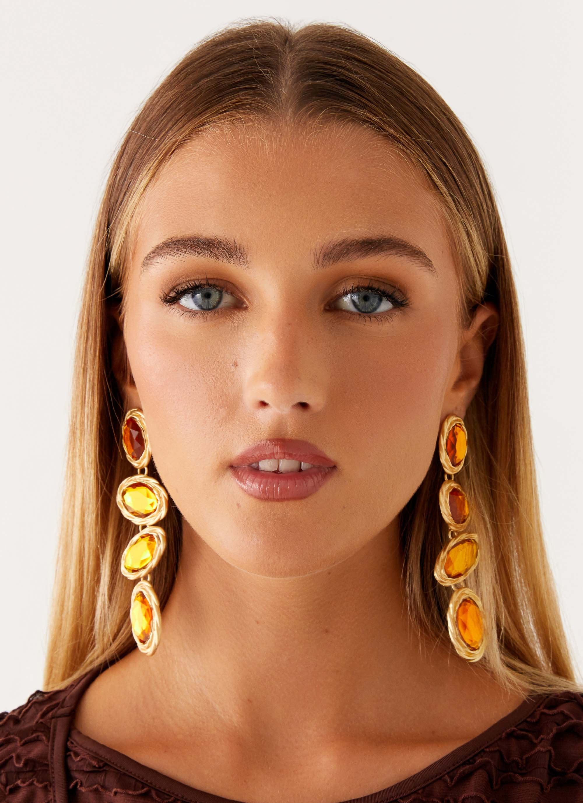 Nikitta Earrings - Orange - Image 2